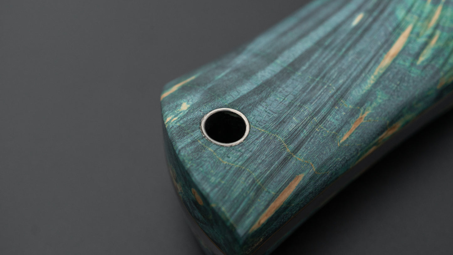 Seino Nagisa Blue #2 Honyaki Fixed Blade Stabilized Wood Handle (#005)