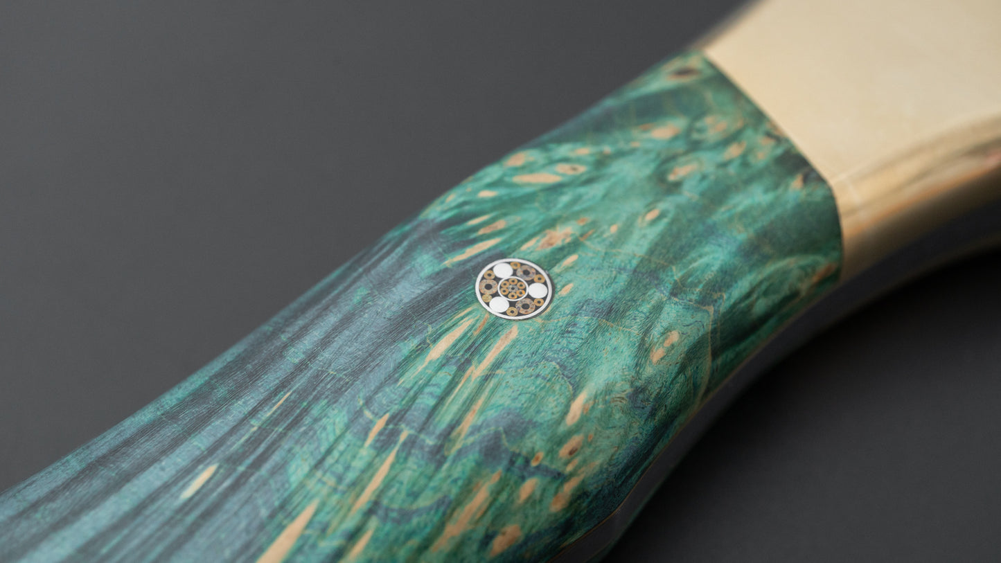 Seino Nagisa Blue #2 Honyaki Fixed Blade Stabilized Wood Handle (#005)