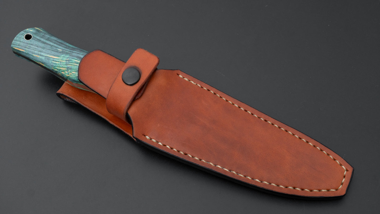 Seino Nagisa Blue #2 Honyaki Fixed Blade Stabilized Wood Handle (#005)