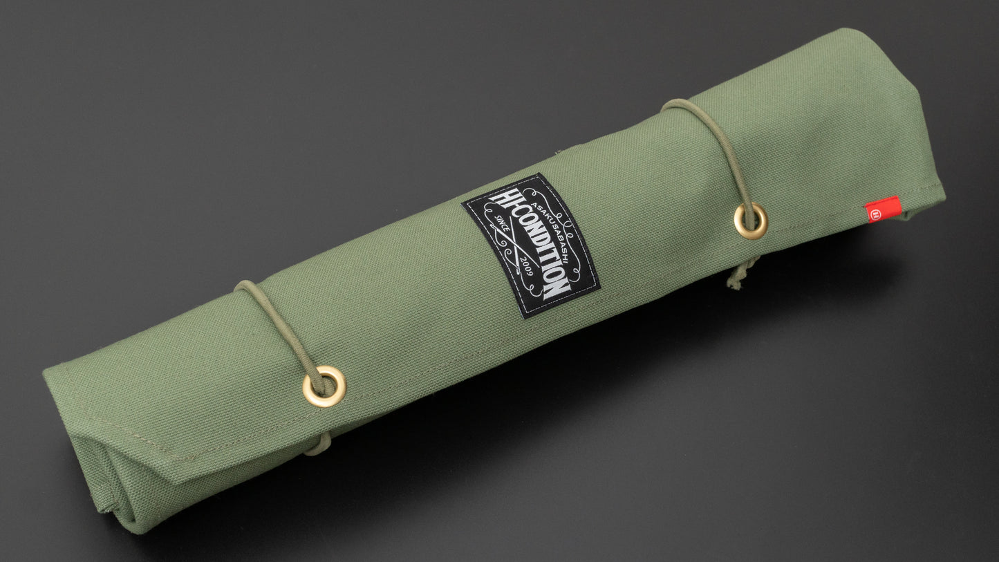 HI-CONDITION Hanpu Canvas 6 Pockets Knife Roll Dusty Green - HITOHIRA