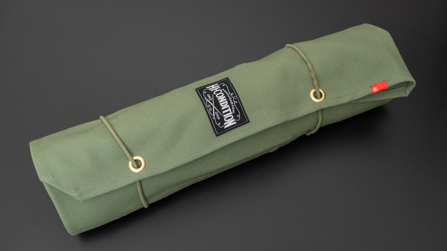 HI-CONDITION Hanpu Canvas 6 Pockets Knife Roll Dusty Green - HITOHIRA