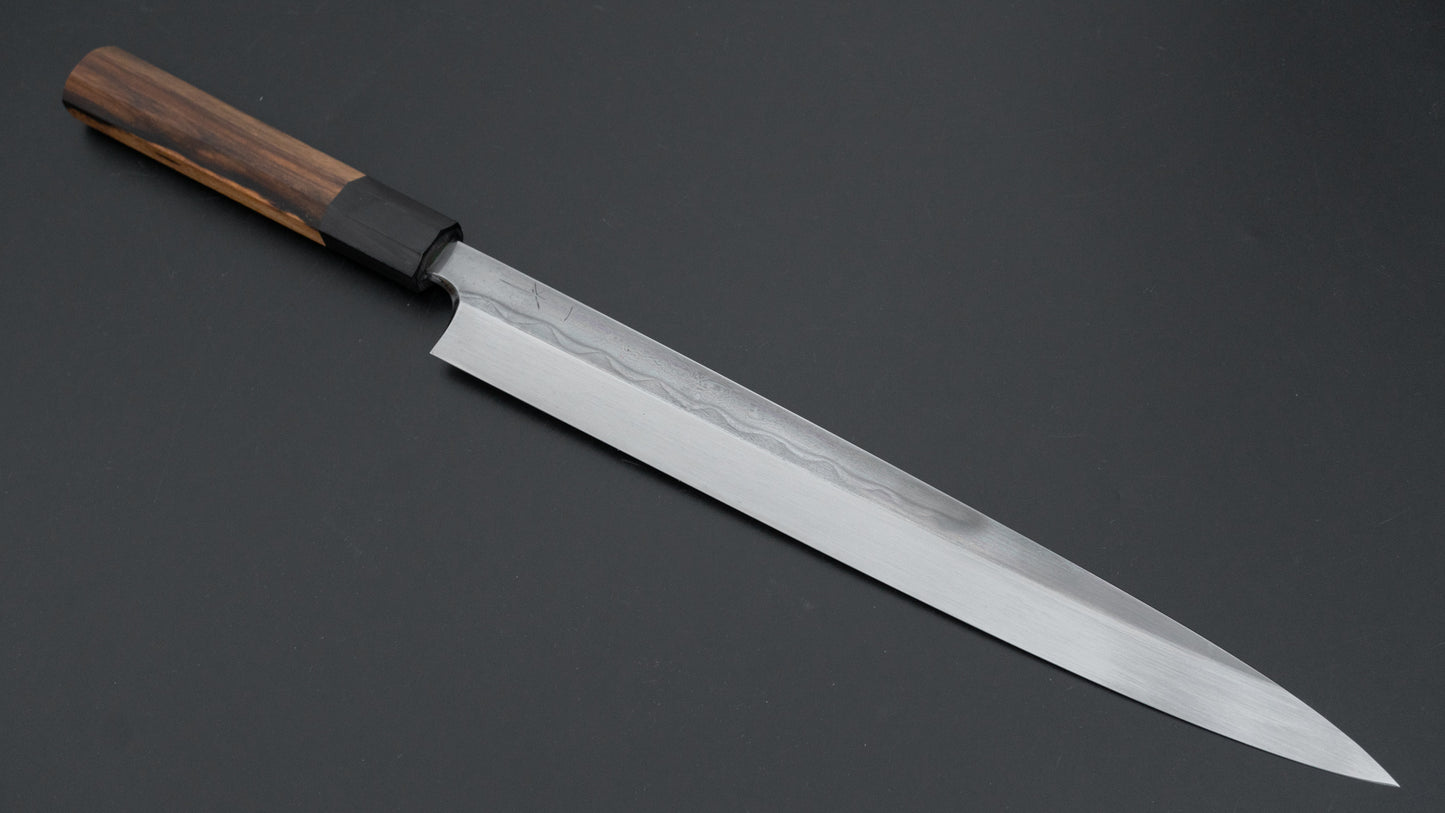 Hitohira Togashi Blue #1 Mizu Honyaki Yanagiba 300mm Kurokaki Persimmon Handle (Saya)