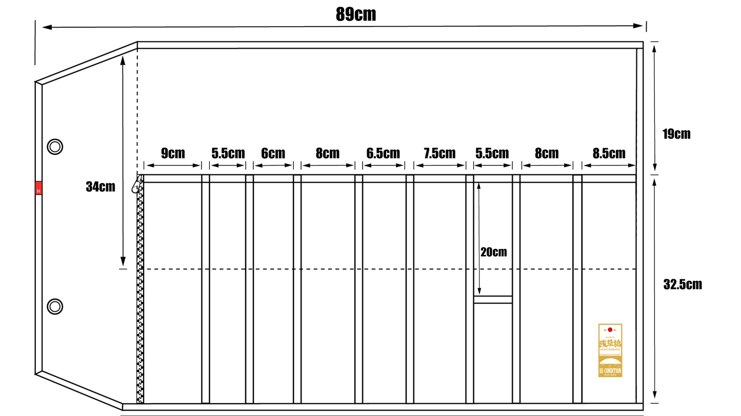 HI-CONDITION Hanpu Canvas 9 Pockets Knife Roll Indigo - HITOHIRA