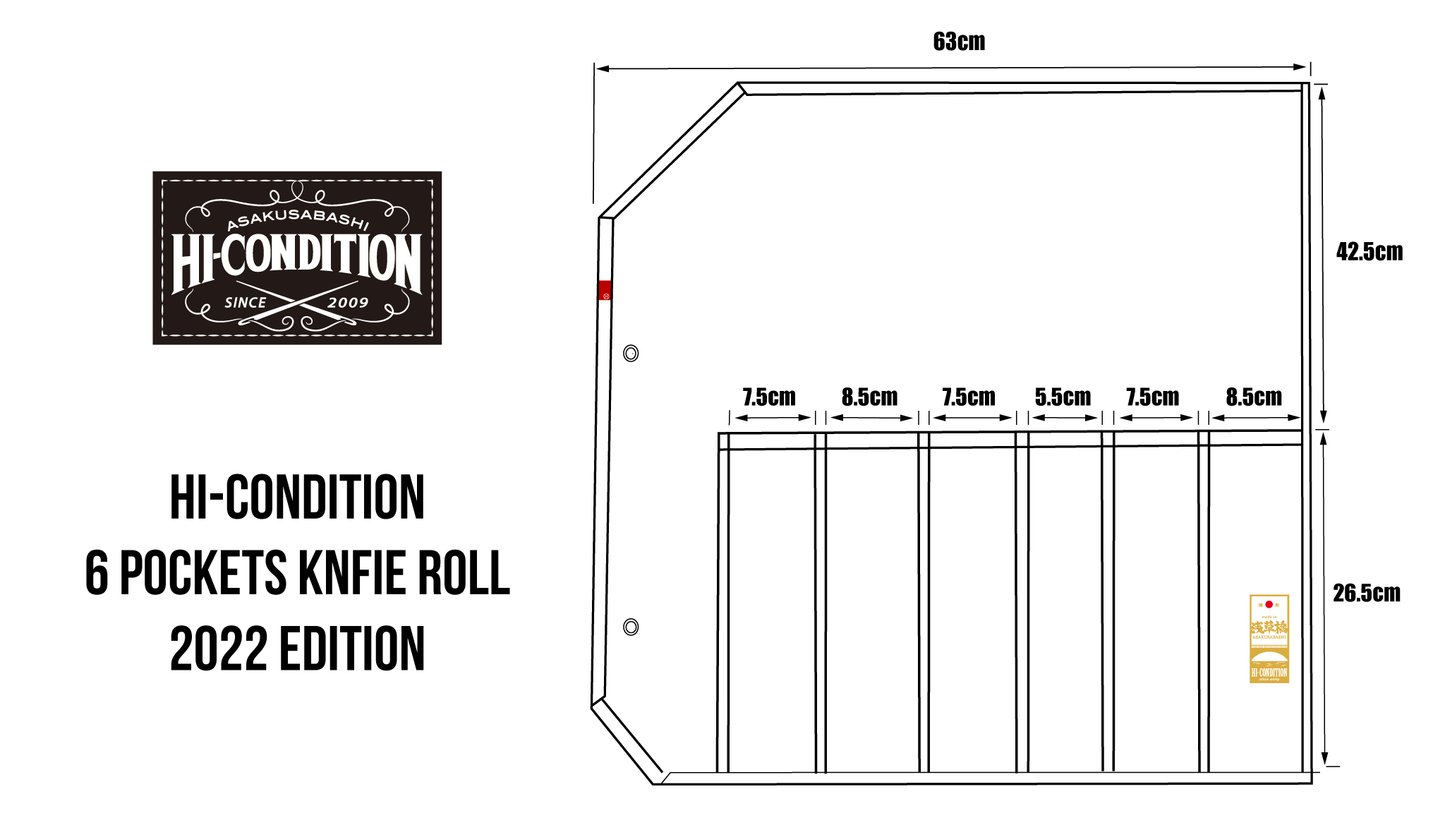 HI-CONDITION Hanpu Canvas 6 Pockets Knife Roll Deep Brick Red - HITOHIRA