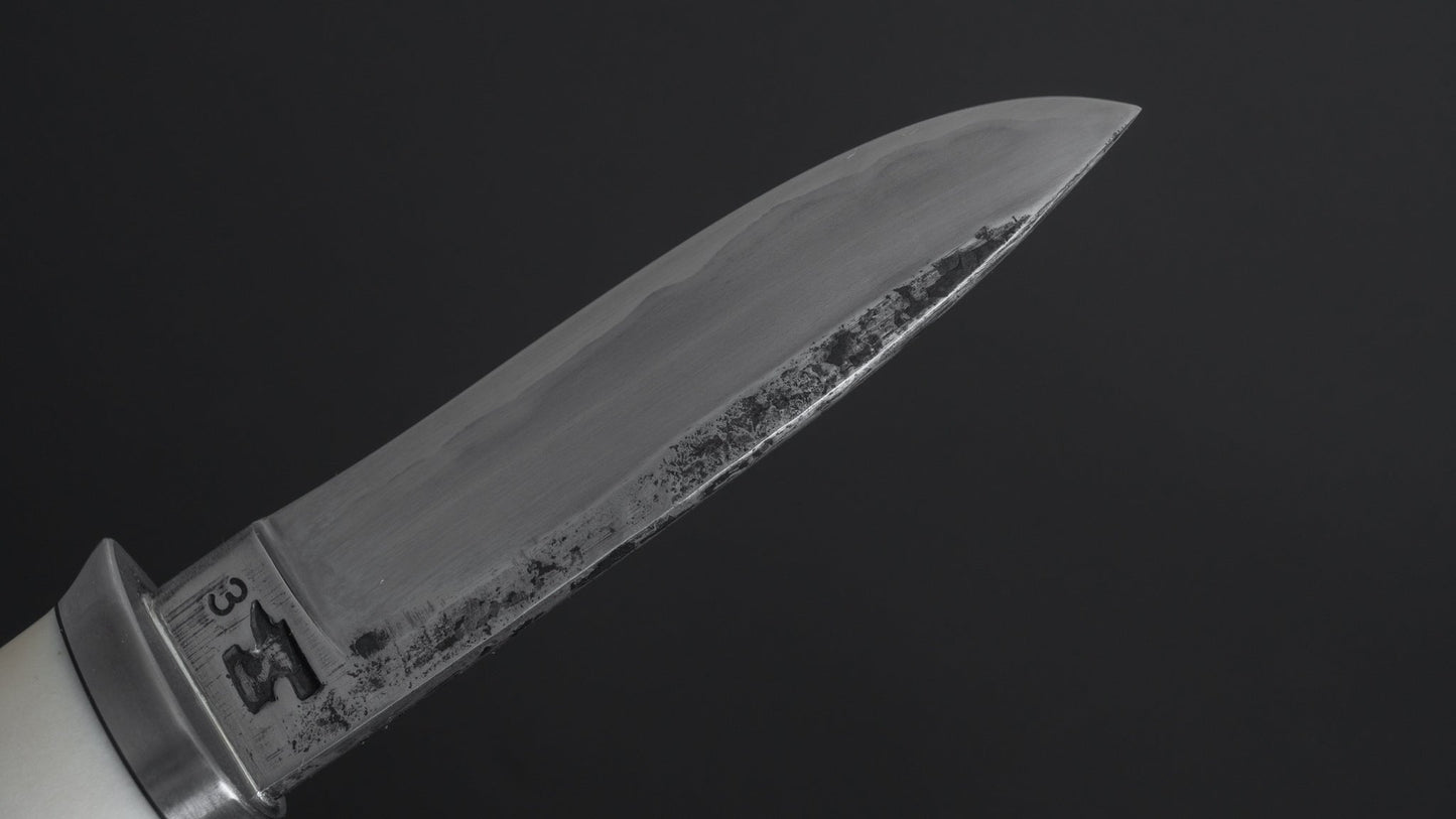 Kanatoko Work Knife Fixed Blade 80mm Red Oak Handle (#003) - HITOHIRA