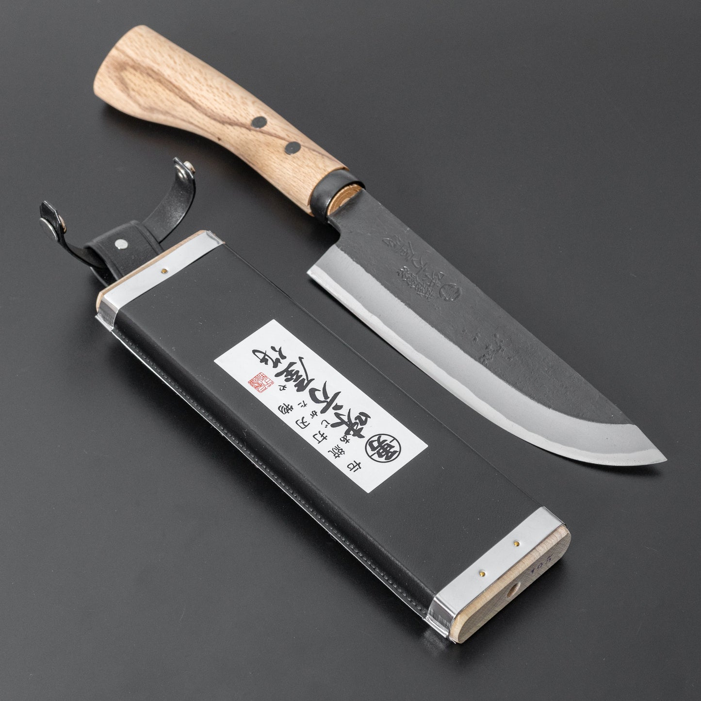 Ajikataya Kengata Hatchet 180mm Oak Handle (Single Bevel) - HITOHIRA