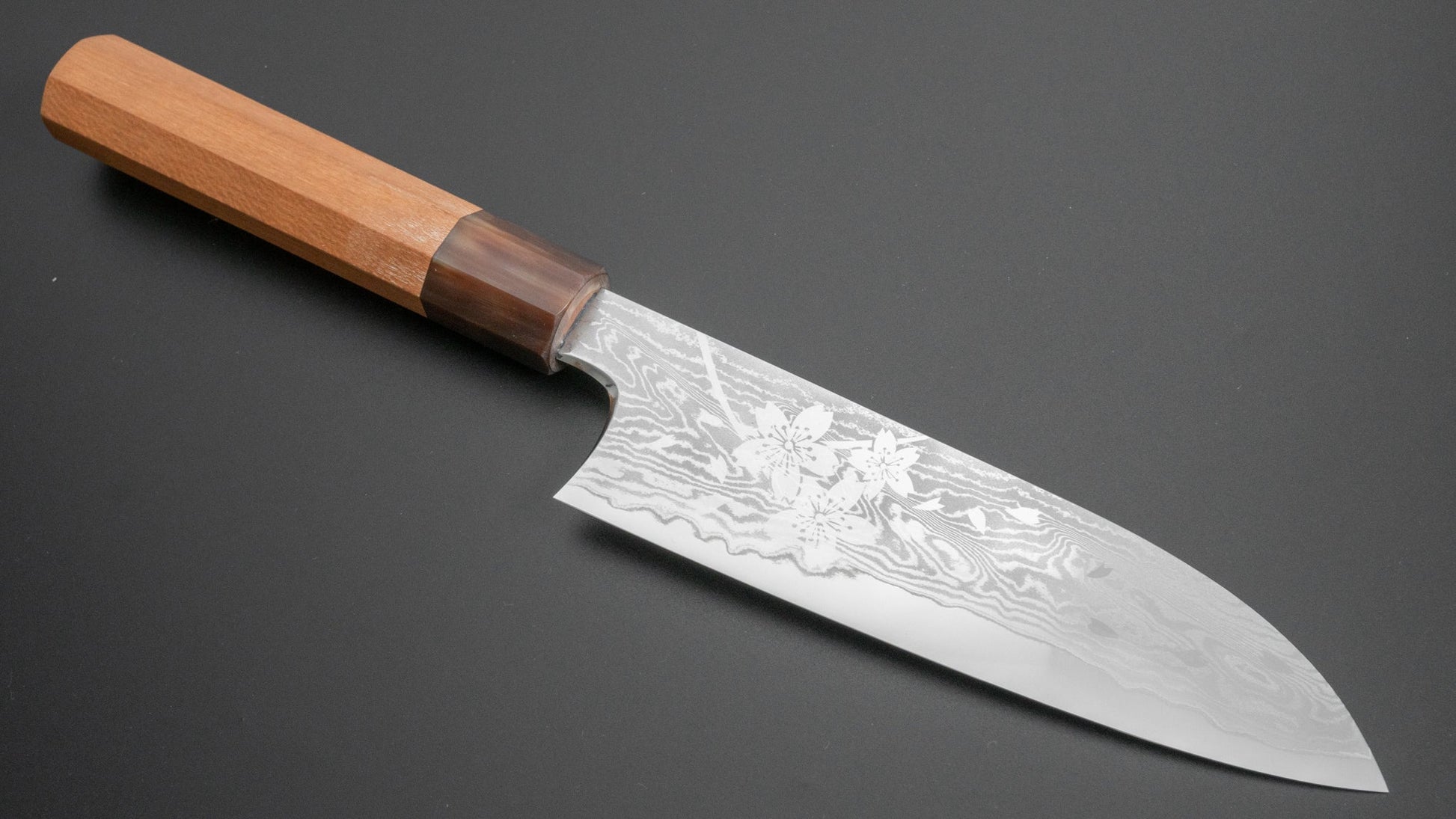 Hitohira Sakura Damascus Santoku Sakura Handle - HITOHIRA