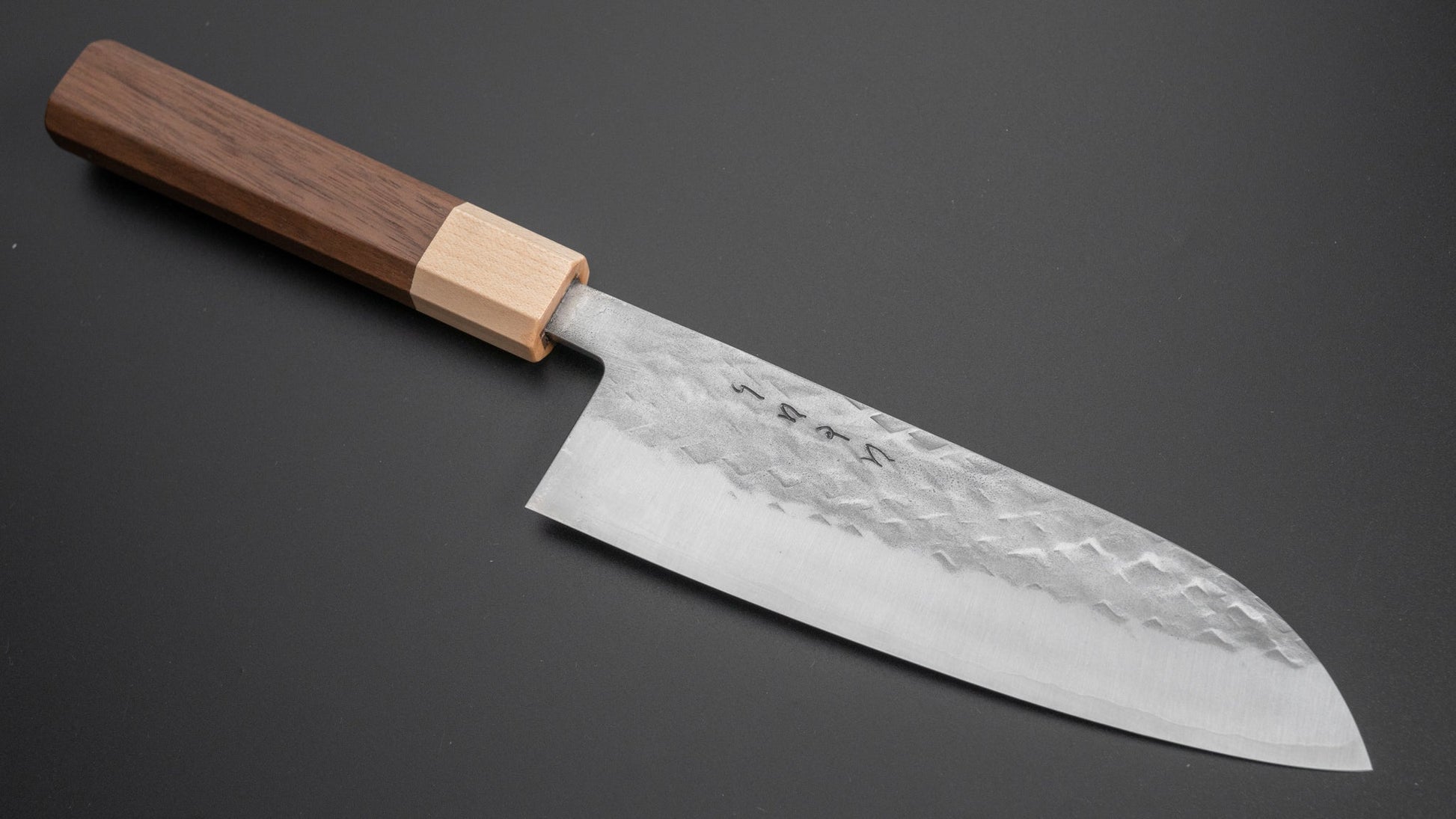 Hitohira TD SLD Tsuchime Santoku 165mm Walnut Handle - HITOHIRA