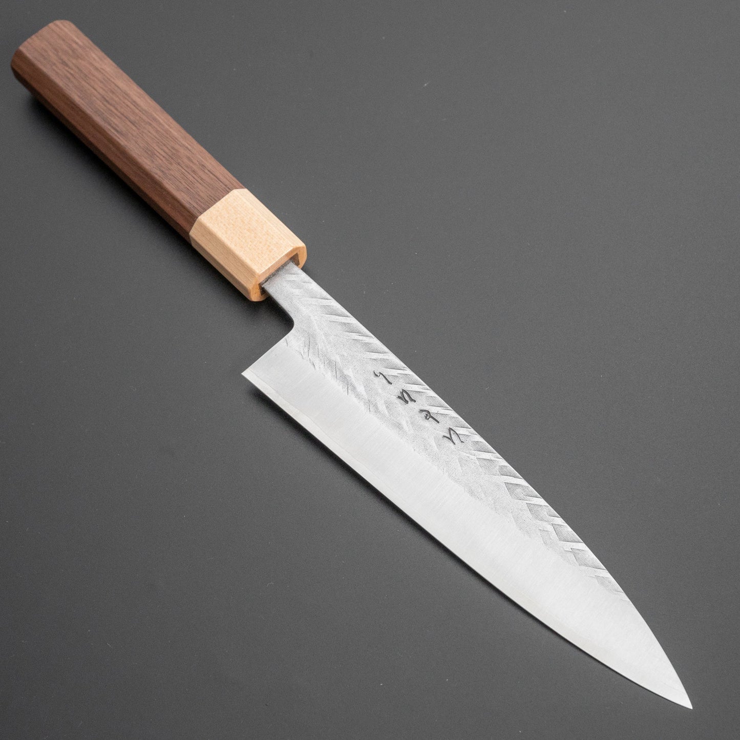 Hitohira TD SLD Tsuchime Gyuto 165mm Walnut Handle - HITOHIRA