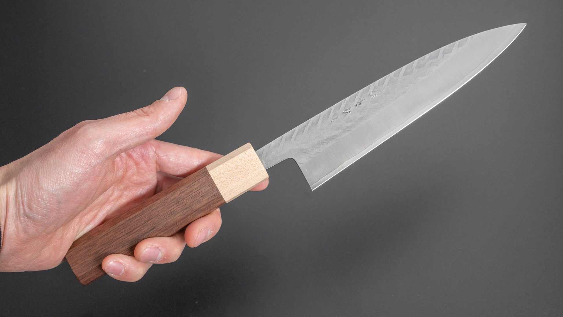 Hitohira TD SLD Tsuchime Gyuto 165mm Walnut Handle - HITOHIRA