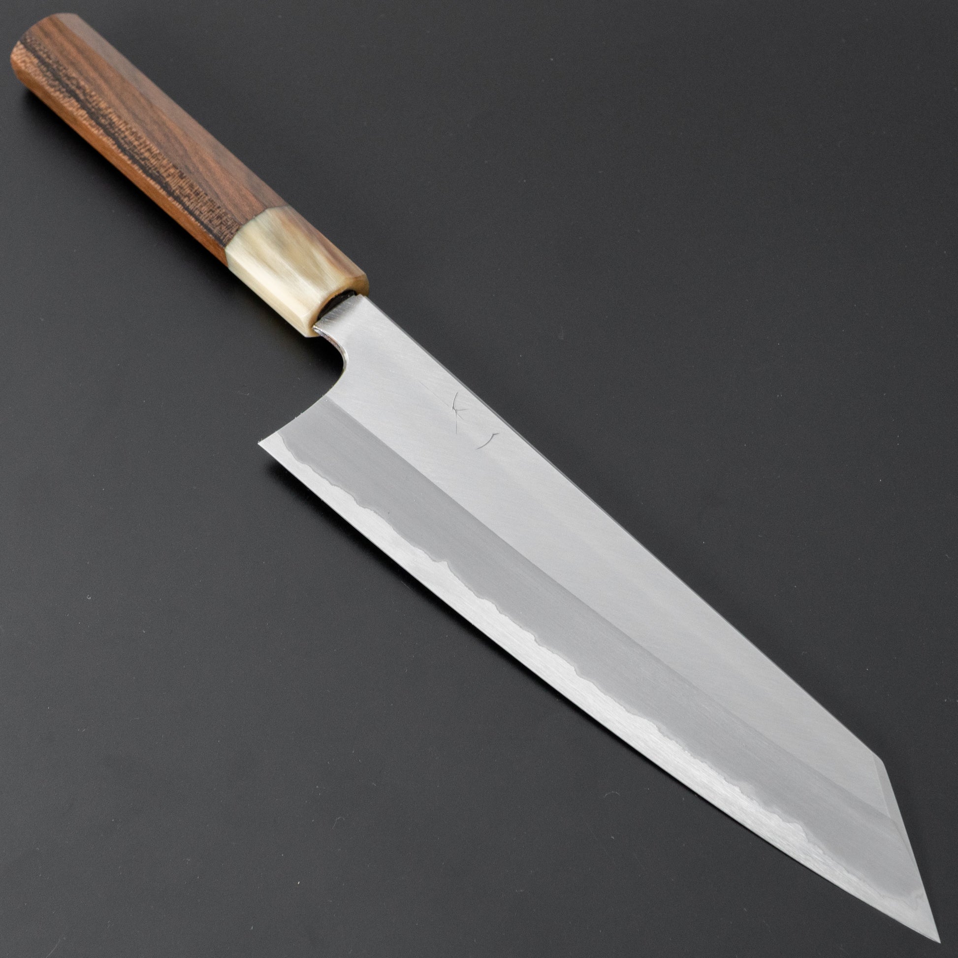 Hitohira Togashi White #1 Stainless Clad Migaki Kiritsuke Gyuto 240mm Ziricote Handle - HITOHIRA