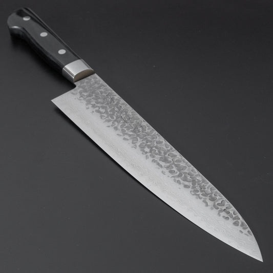 Hitohira Imojiya ST Tsuchime Damascus Gyuto 240mm Pakka Handle (Yo) - HITOHIRA