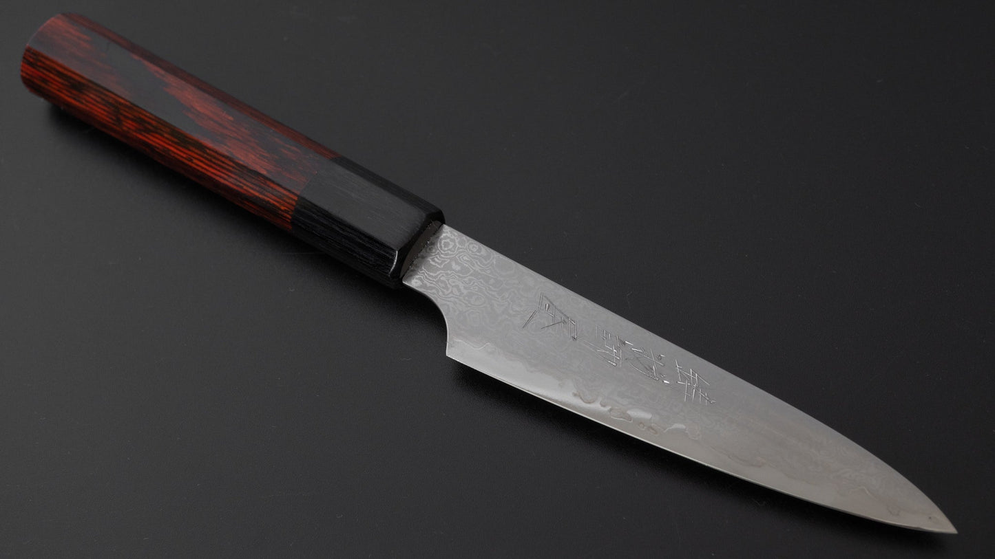 Hitohira Imojiya TH Damascus Petty 120mm Pakka Handle (Red) | HITOHIRA