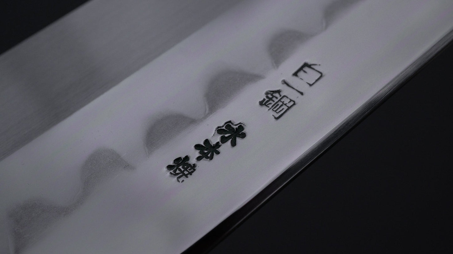 Hitohira Togashi Kambei White #1 Mizu Honyaki Gyuto 240mm Ziricote Handle (#001/ Saya) | HITOHIRA