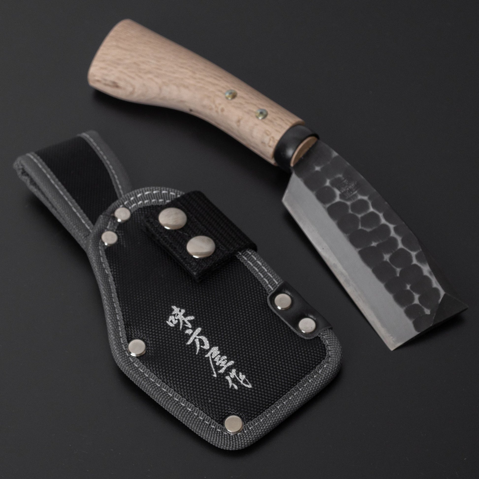 Ajikataya Tsuchime Hatchet 105mm Ho Wood Handle (Double Bevel) - HITOHIRA