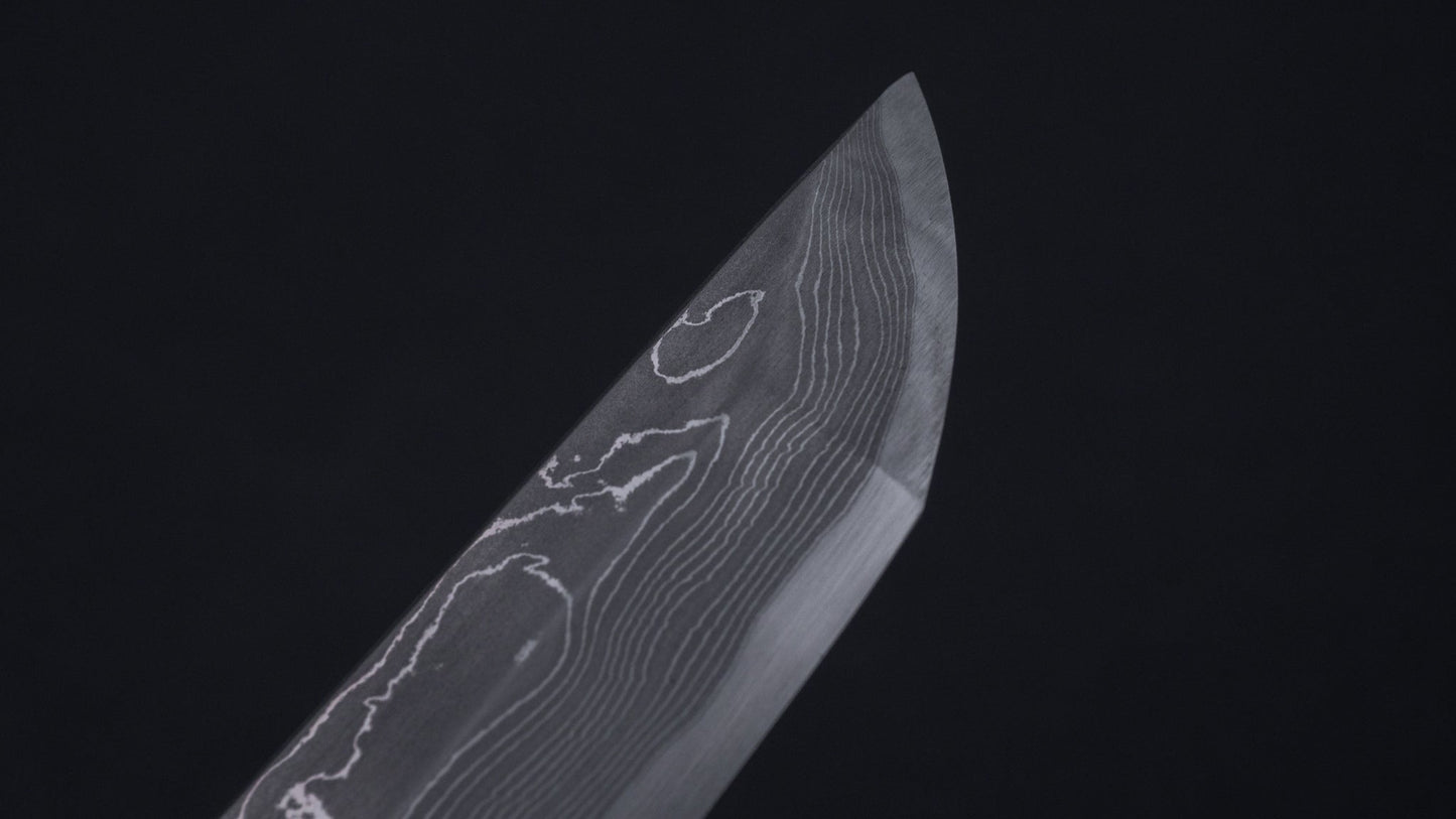 Hitohira Tanaka Mosuke White #1 Damascus Sakimaru Takobiki 300mm Ebony Handle (Fusion Handle/ Saya) | HITOHIRA