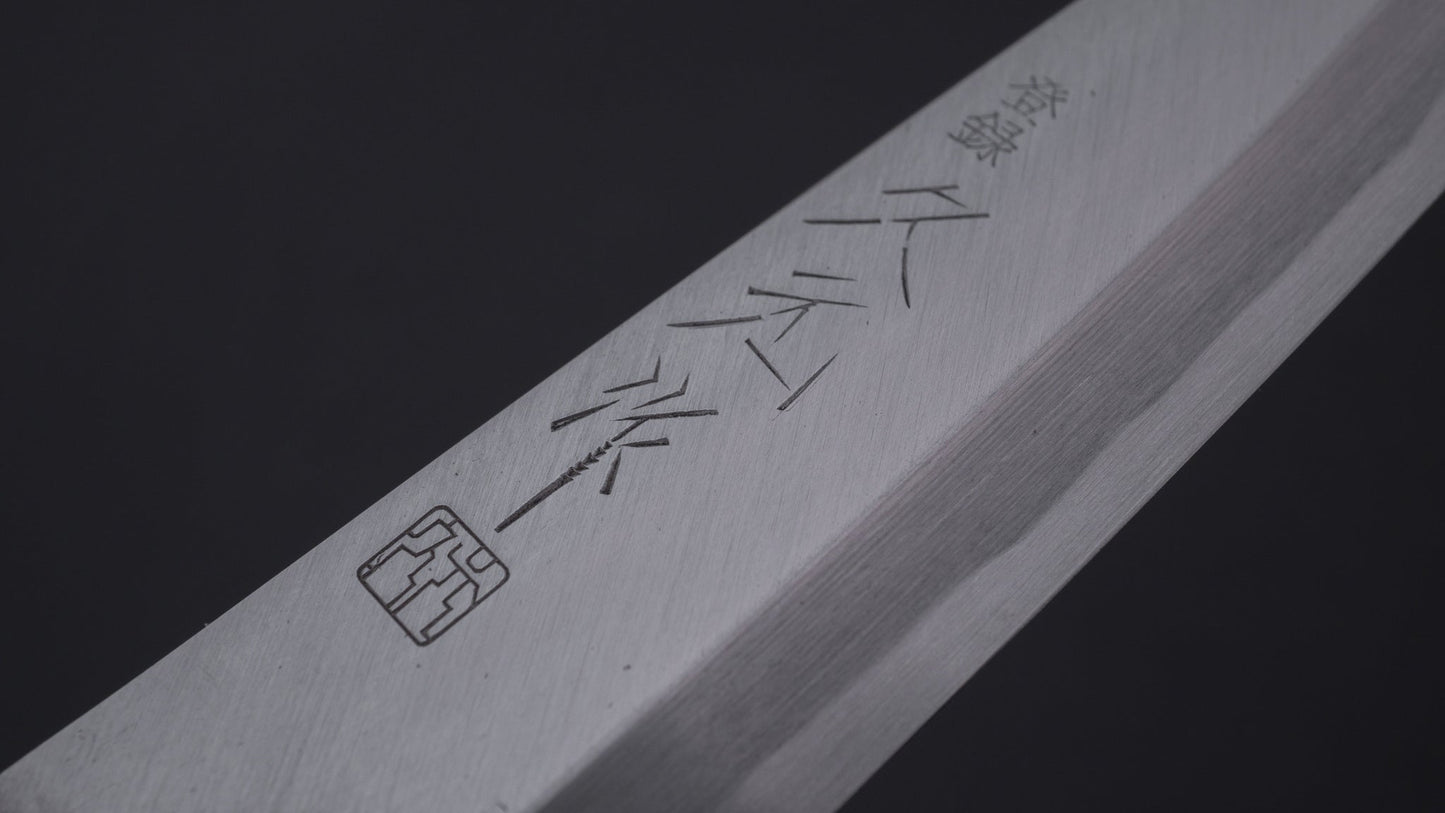 Morihei Hisamoto Vintage White Steel Saki Deba 135mm Ho Wood Handle | HITOHIRA