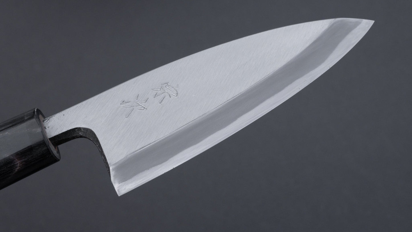 Morihei Munetsugu White #2 Deba 105mm Ho Wood Handle (Fine Finish) | HITOHIRA