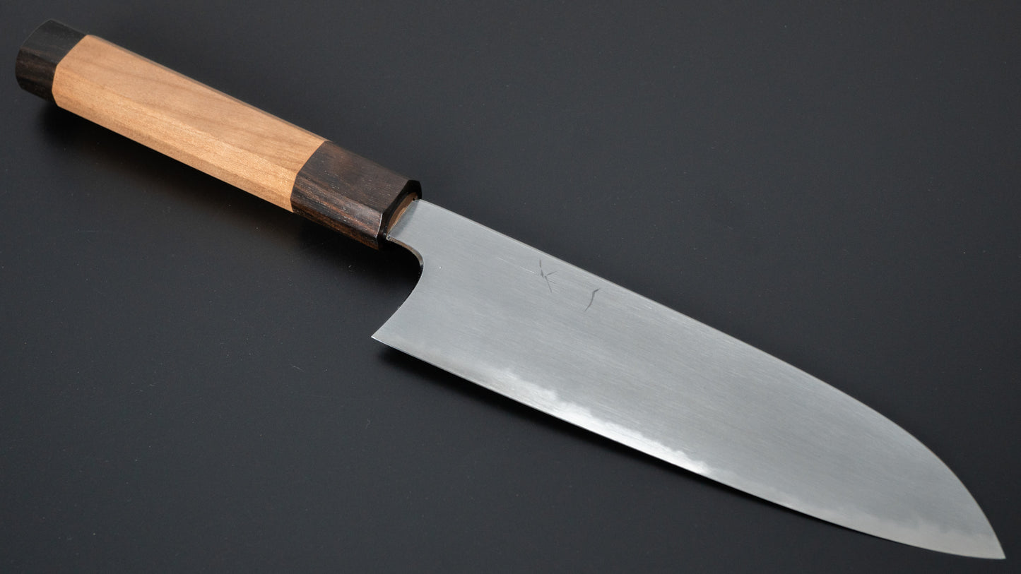 Hitohira Gorobei Rikichi Blue #2 Kasumi Santoku Cherry Wood Handle - HITOHIRA