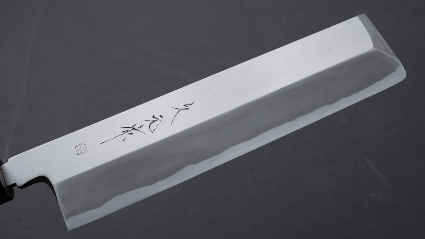 Morihei Hisamoto Vintage White Steel Usuba 240mm Ho Wood Handle (Fine Finish) | HITOHIRA