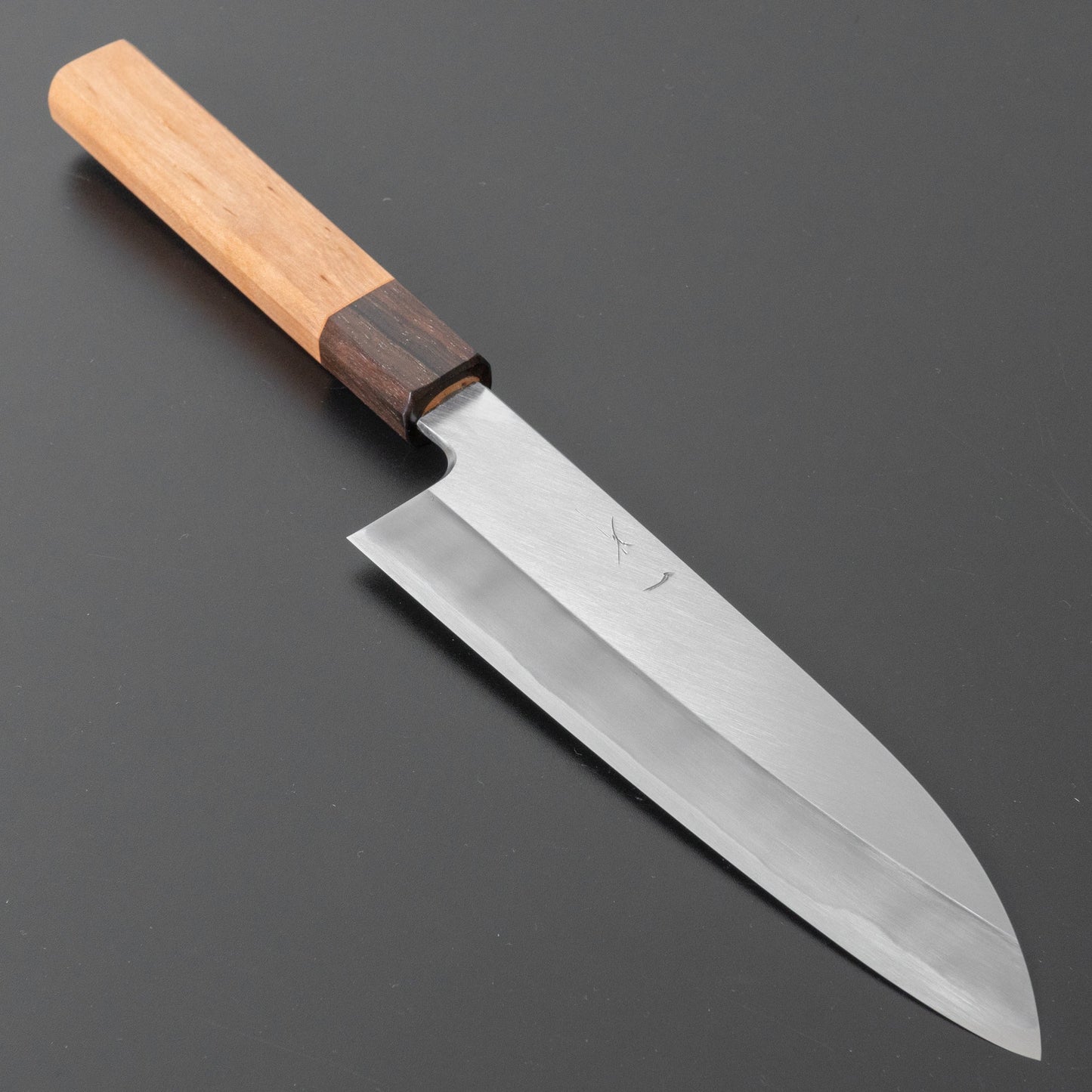 Hitohira Kikuchiyo Kyuzo White #2 Migaki Santoku 180mm Cherry Wood Handle | HITOHIRA