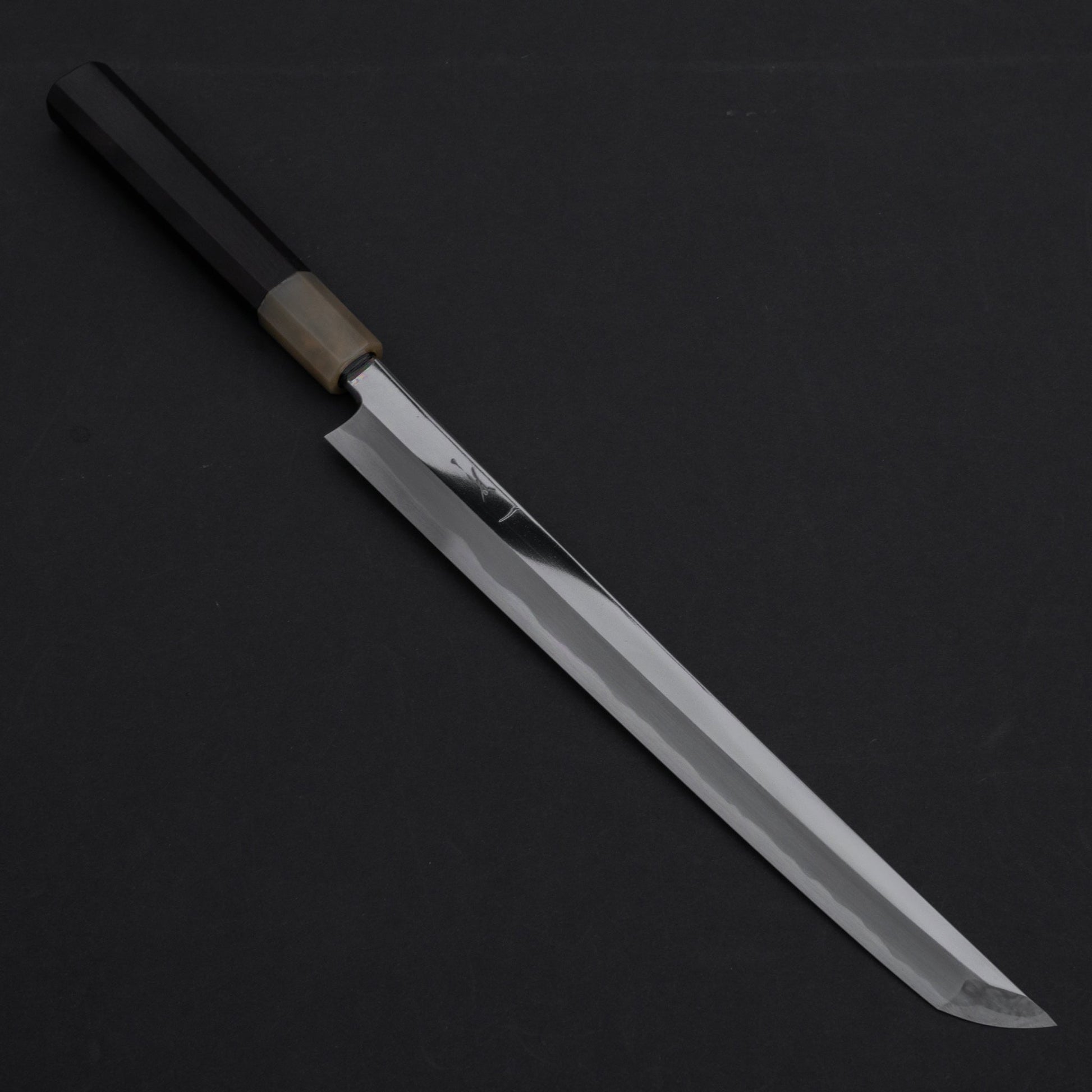 Hitohira Tanaka Blue #1 Sakimaru Takobiki 270mm Ebony Handle (Mirror Polished/ Saya) | HITOHIRA