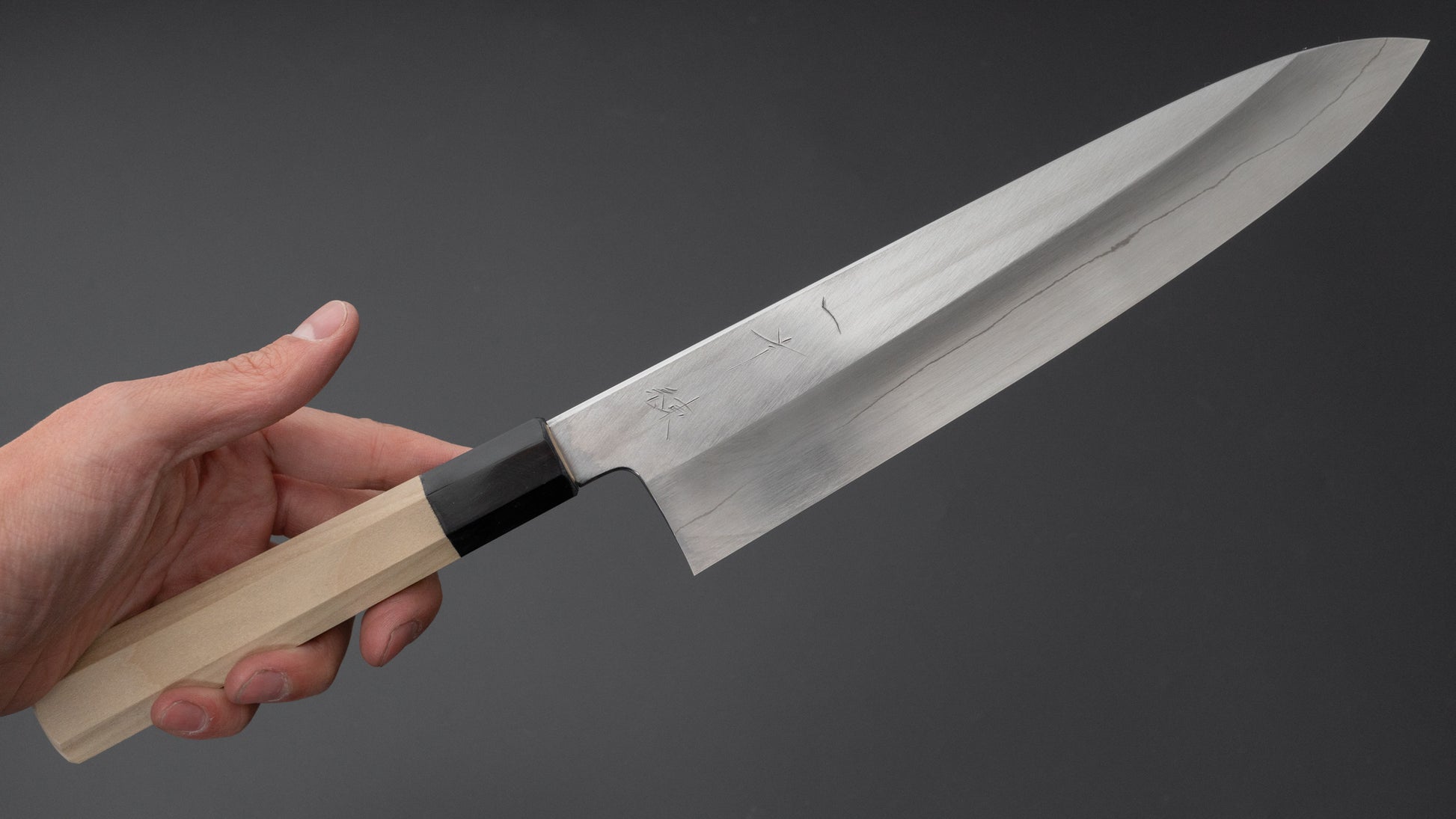 Hitohira Kikuchiyo Ren Silver #3 Gyuto 240mm Ho Wood Handle - HITOHIRA