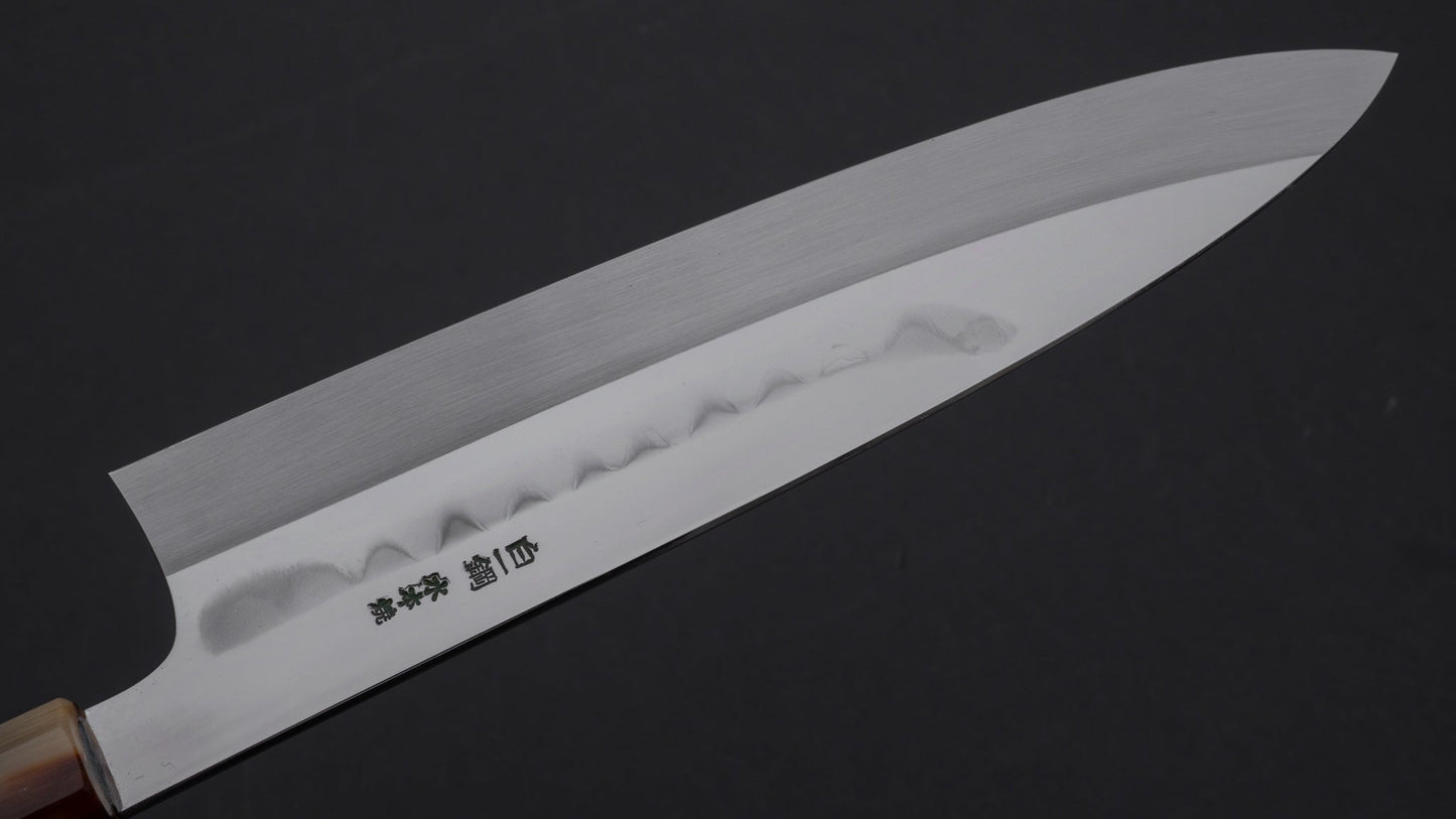 Hitohira Togashi Kambei White #1 Mizu Honyaki Gyuto 240mm Ziricote Handle (#002/ Saya) | HITOHIRA