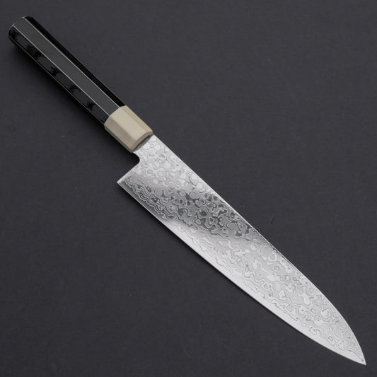 Hitohira HG Damascus Gyuto 210mm Lacquered Handle (White and Black) | HITOHIRA