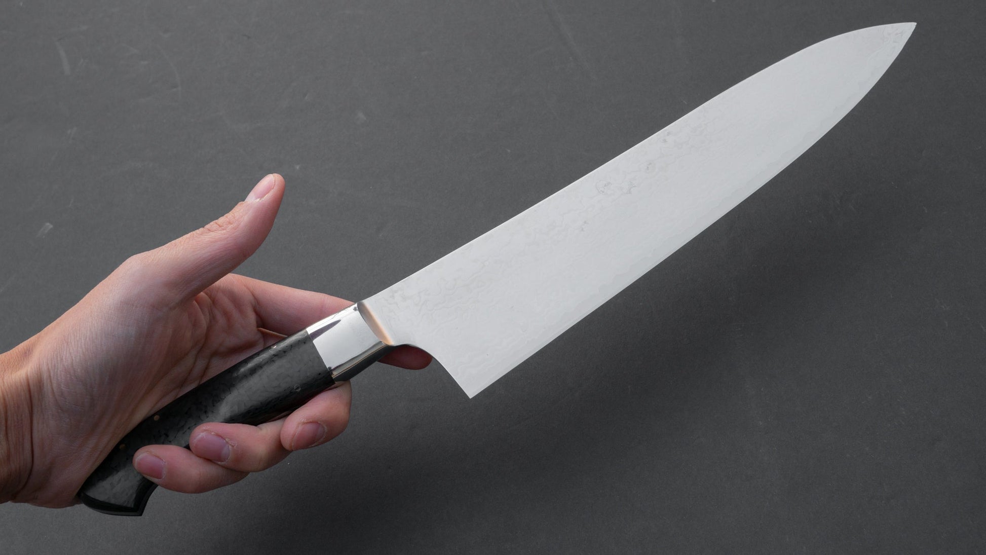Hitohira Kajin HAP40 Damascus Gyuto 240mm Carbon Fiber Handle (Knife Show Edition) | HITOHIRA