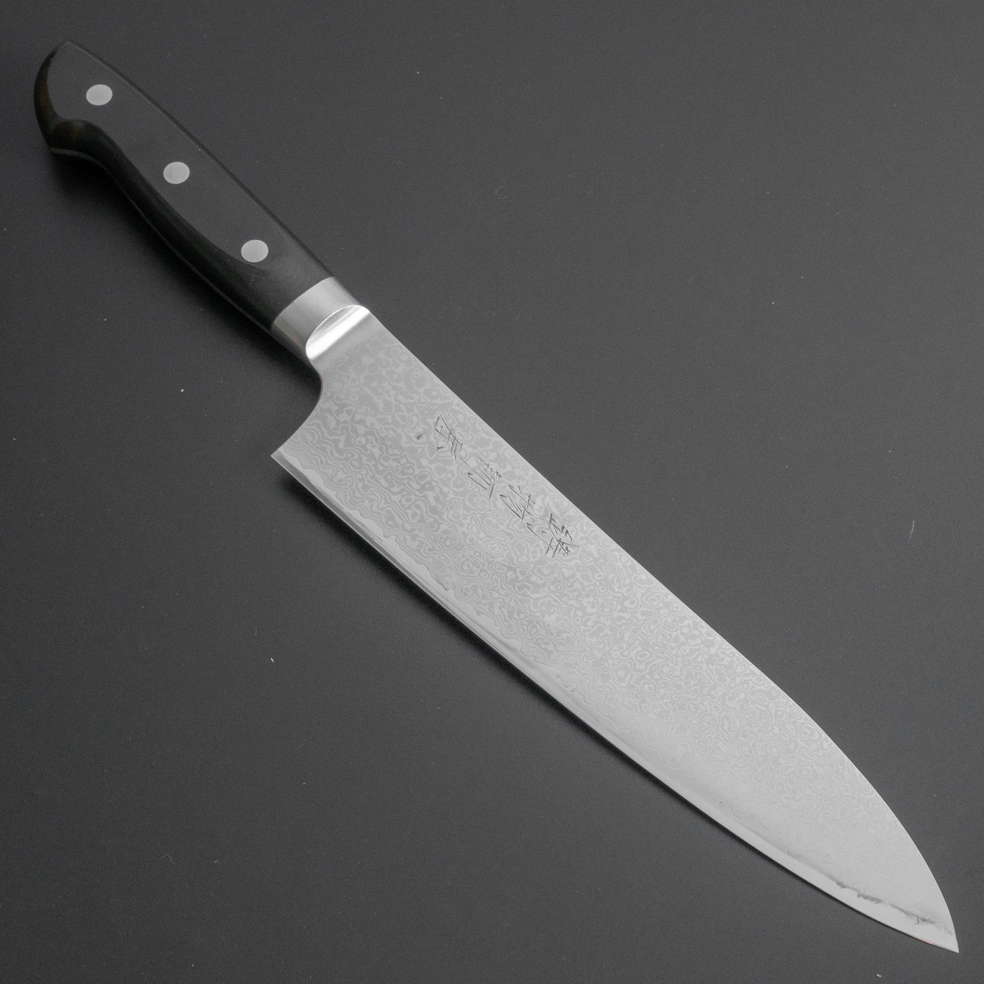 Hitohira Imojiya TH Damascus Gyuto 210mm Linen Micarta Handle - HITOHIRA