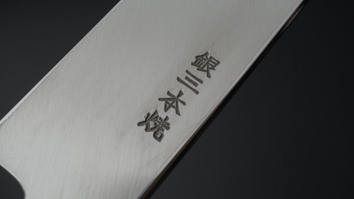Hitohira Yamatsuka Mosuke Mirror Polished Ginsan Honyaki Yanagiba 270mm Ebony Handle (Saya) - HITOHIRA