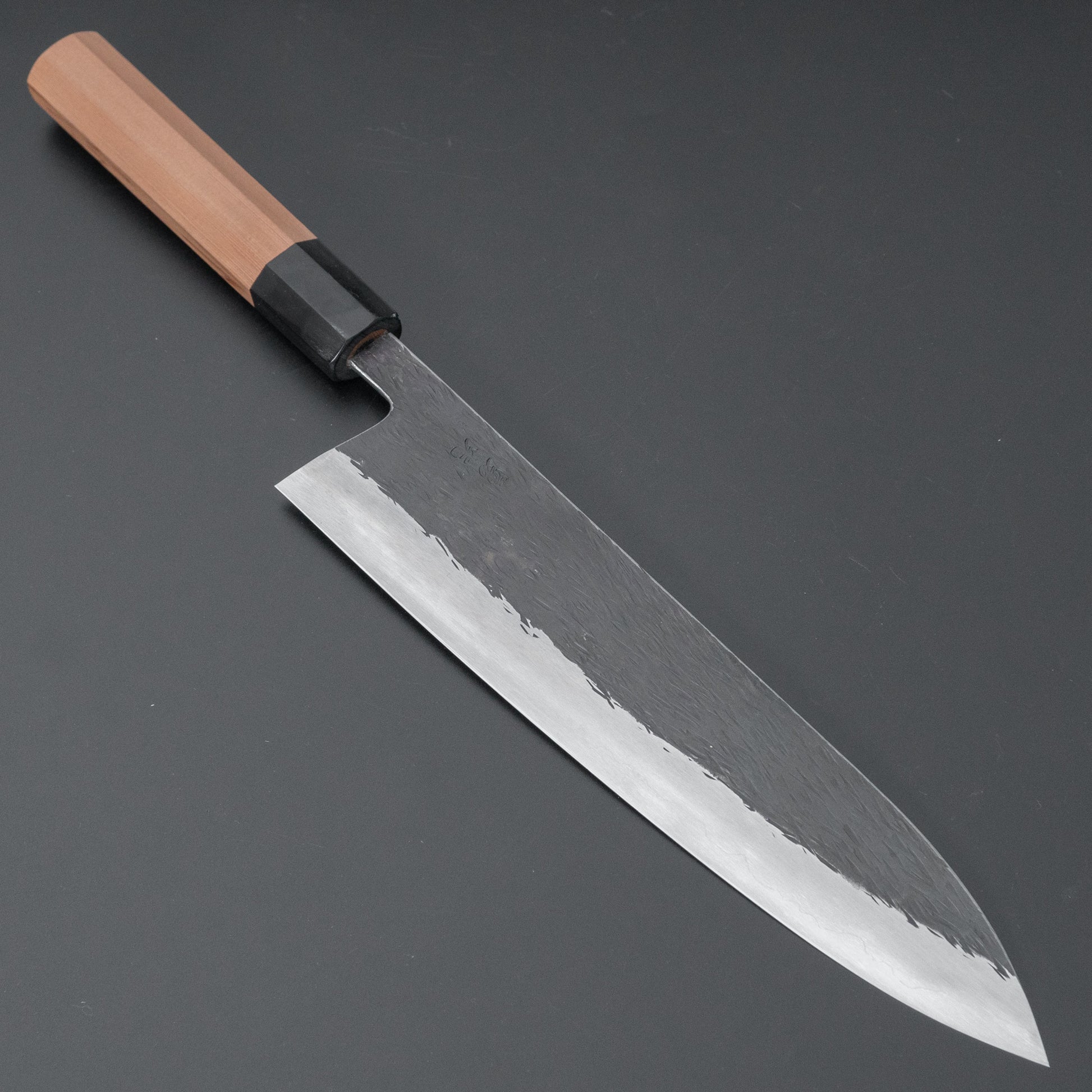 Isamitsu White #1 Stainless Clad Kurouchi Gyuto 240mm Yakusugi Cedar Handle - HITOHIRA