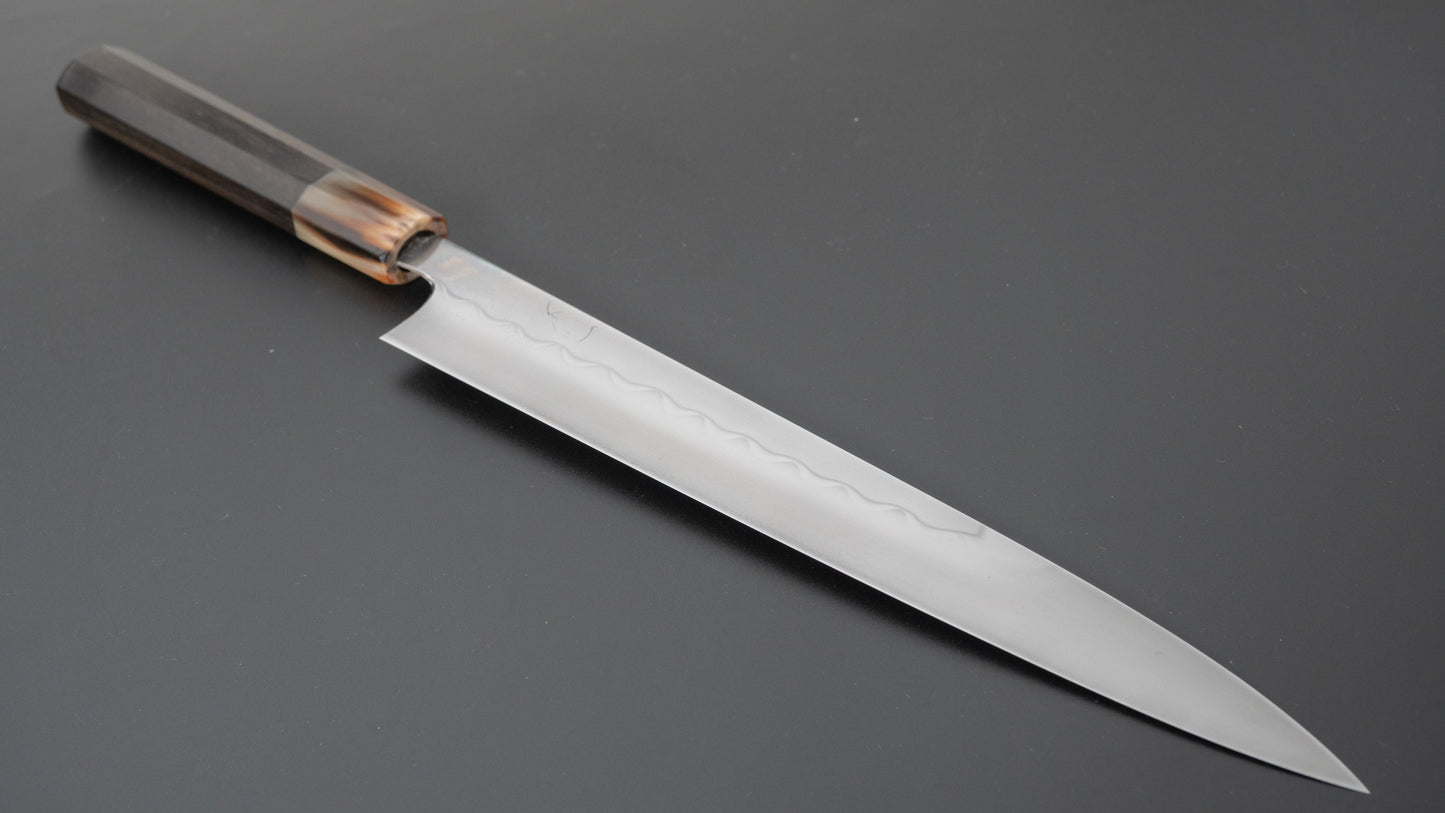 Hitohira Togashi Yohei White #1 Mizu Honyaki Sujihiki 270mm Taihei Ebony Handle (#064/ Saya) - HITOHIRA