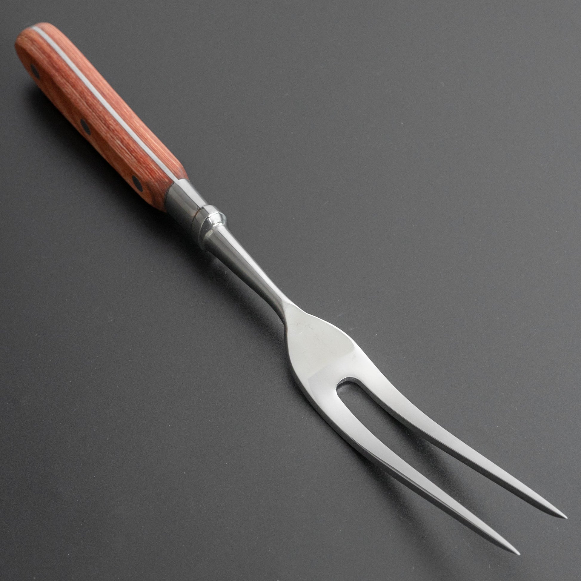 Hitohira Curved Carving Fork Red Pakka Handle - HITOHIRA