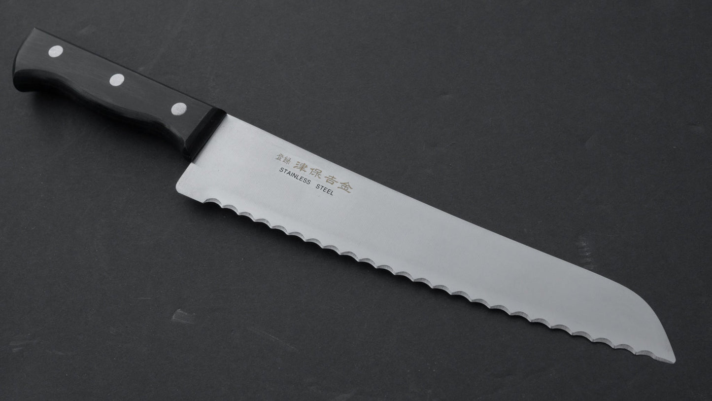 Tsubo Yoshikane Stainless Bread Knife 210mm Pakka Handle | HITOHIRA
