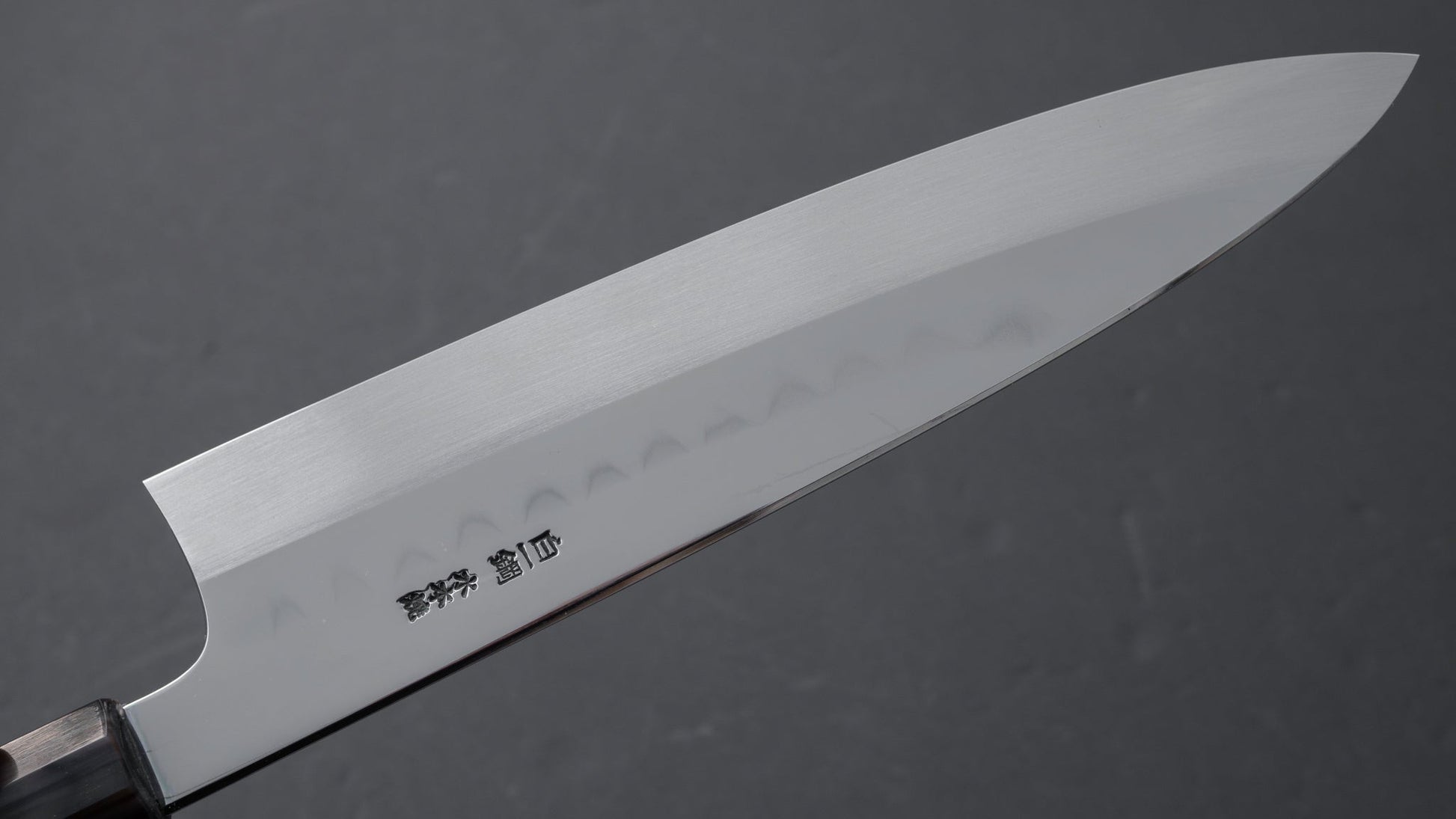 Hitohira Togashi Kambei White #1 Mizu Honyaki Gyuto 240mm Taihei Ebony Handle (Saya) | HITOHIRA