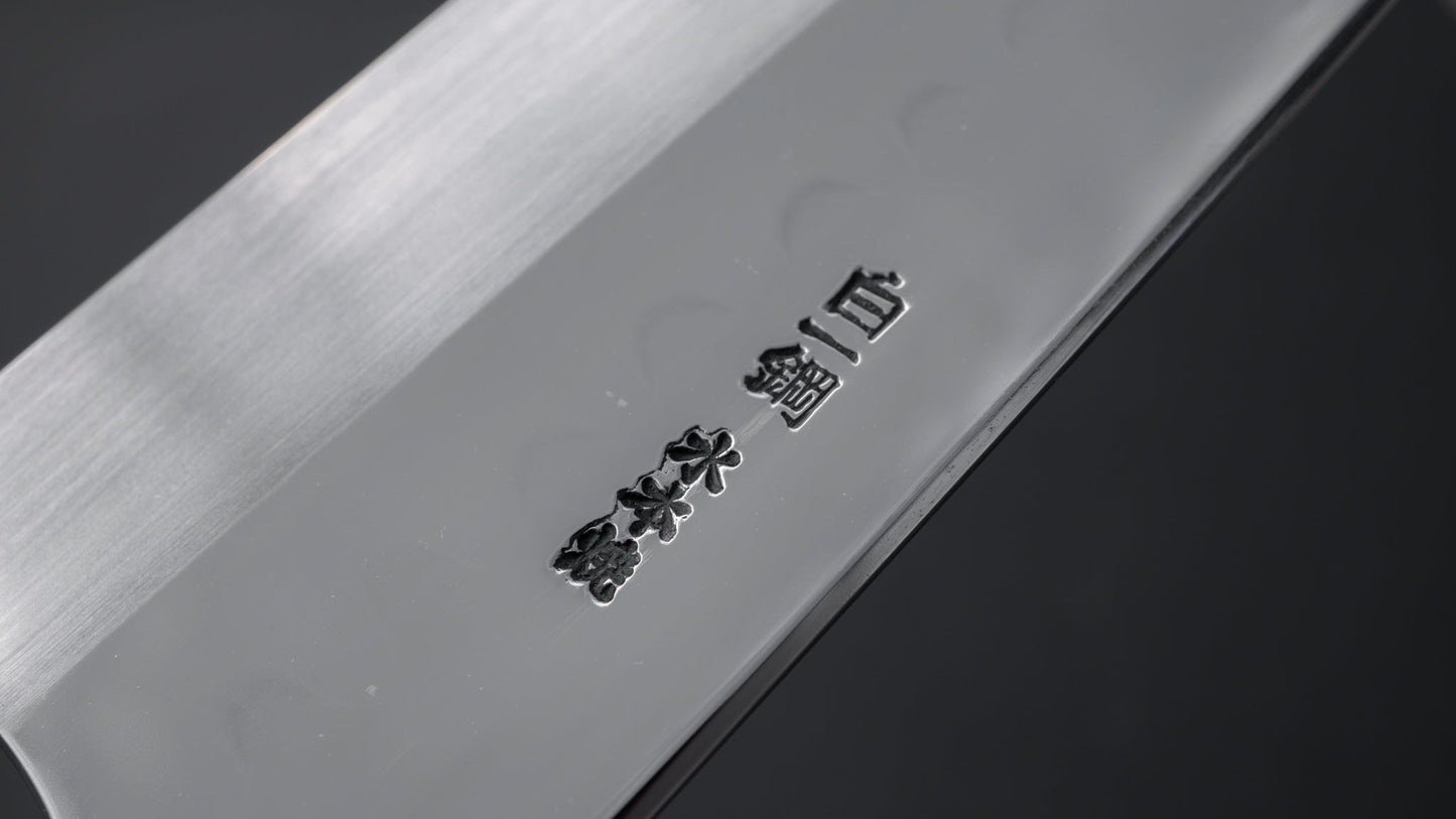 Hitohira Togashi Kambei White #1 Mizu Honyaki Gyuto 240mm Taihei Ebony Handle (Saya) | HITOHIRA