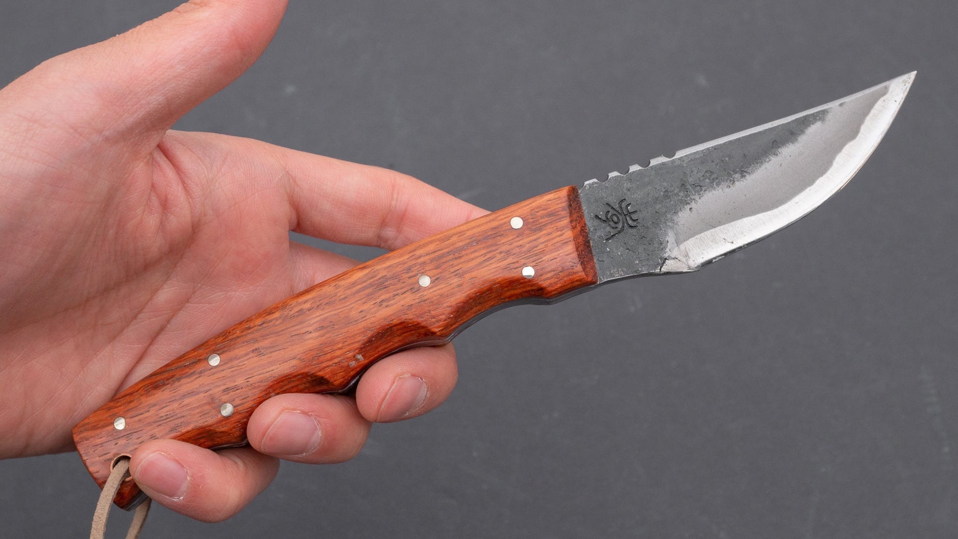 Fukuta Blue #2 Hunting Fixed Blade 70mm Rosewood Handle | HITOHIRA