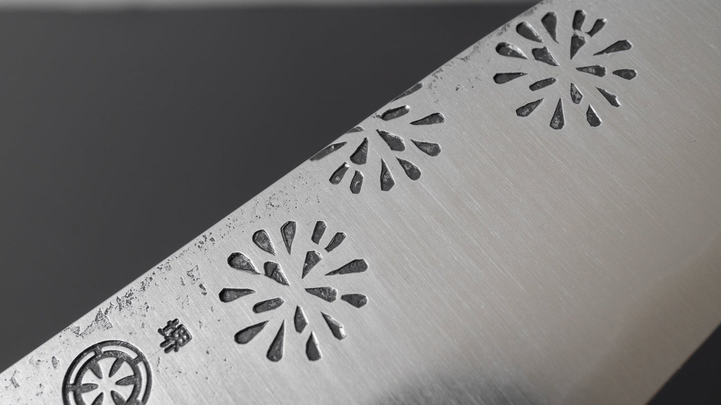 Takada no Hamono White #2 HH Hanabi Santoku 135mm Rosewood Handle - HITOHIRA