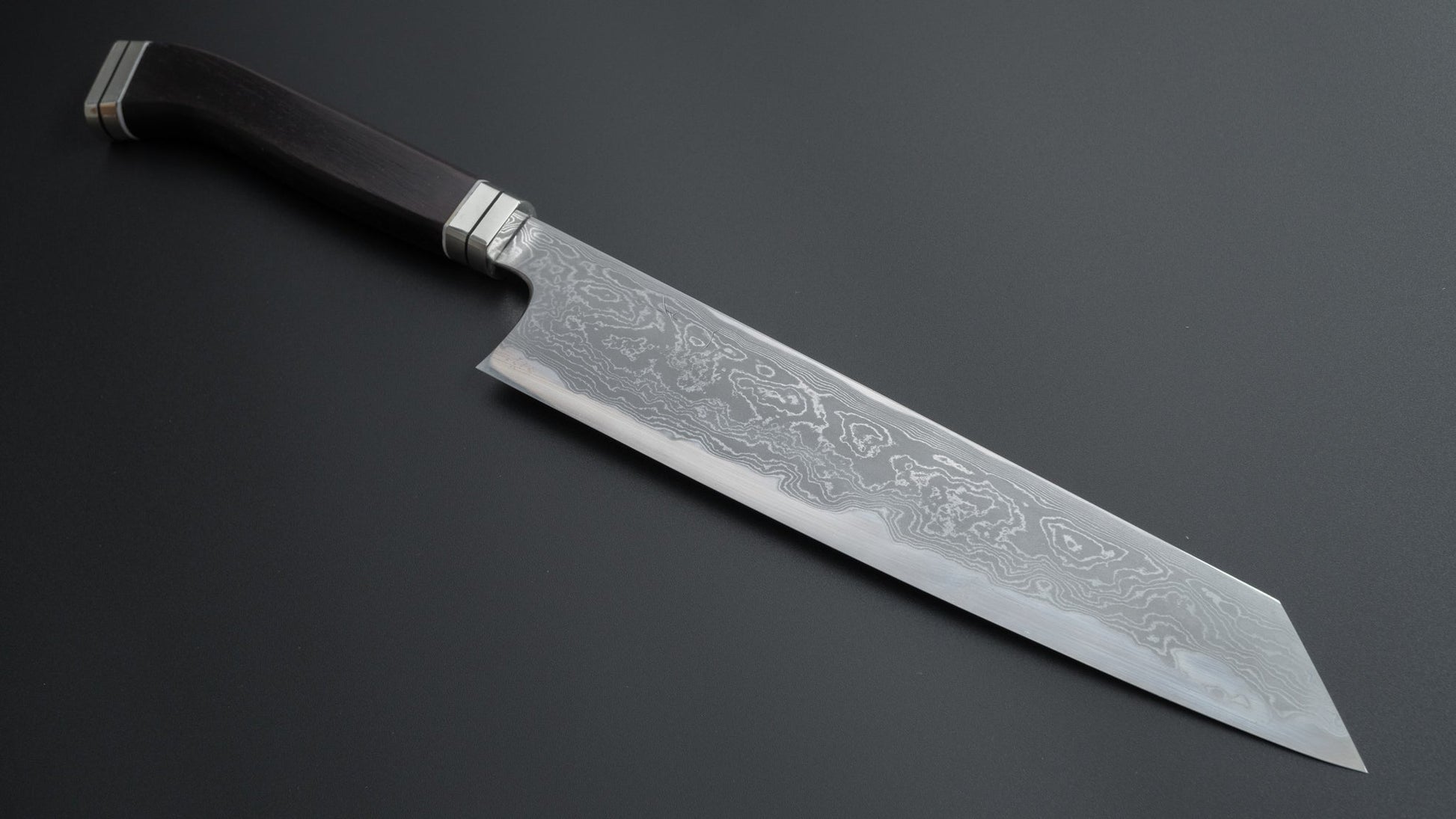 Hitohira Tanaka Kyuzo Blue #1 Damascus Kiritsuke Gyuto 240mm Fusion Ebony Handle - HITOHIRA