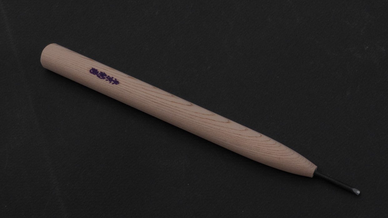 Morihei Kikuyu Cho-Koku-Tou Wood Carving Knife 3mm (Maru) | HITOHIRA