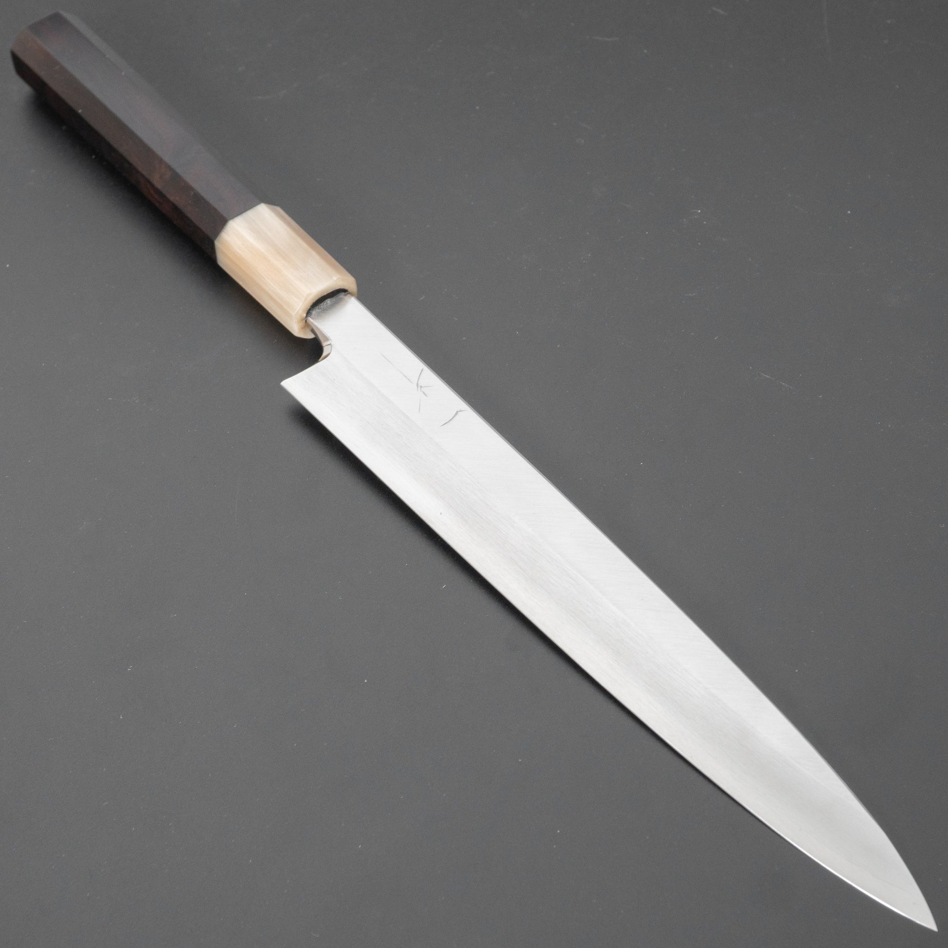 Hitohira Kikuchiyo Manzo Silver #3 Yanagiba 210mm Ebony Handle (Saya) - HITOHIRA