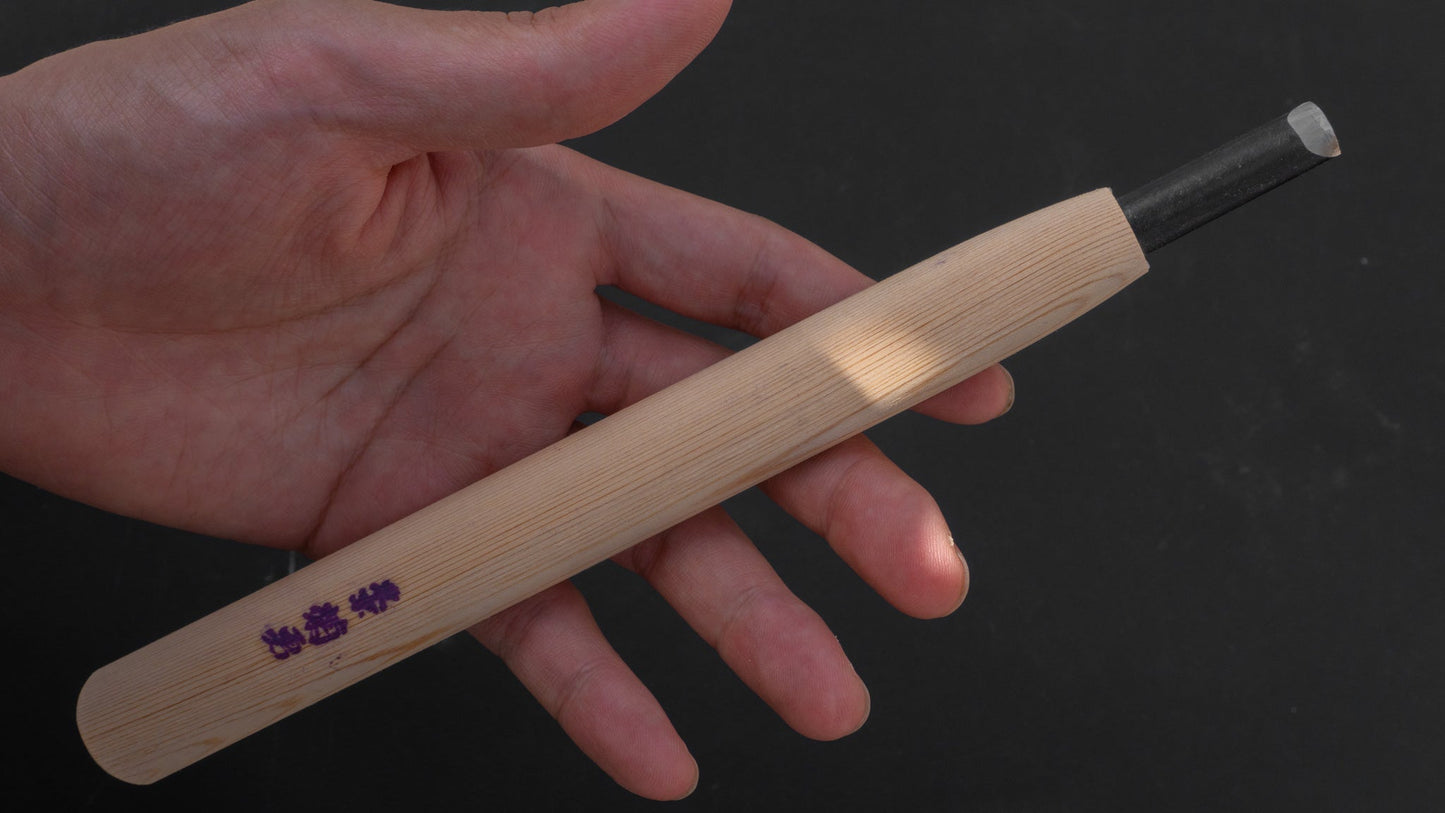 Morihei Kikuyu Cho-Koku-Tou Wood Carving Knife 9mm (Maru) | HITOHIRA