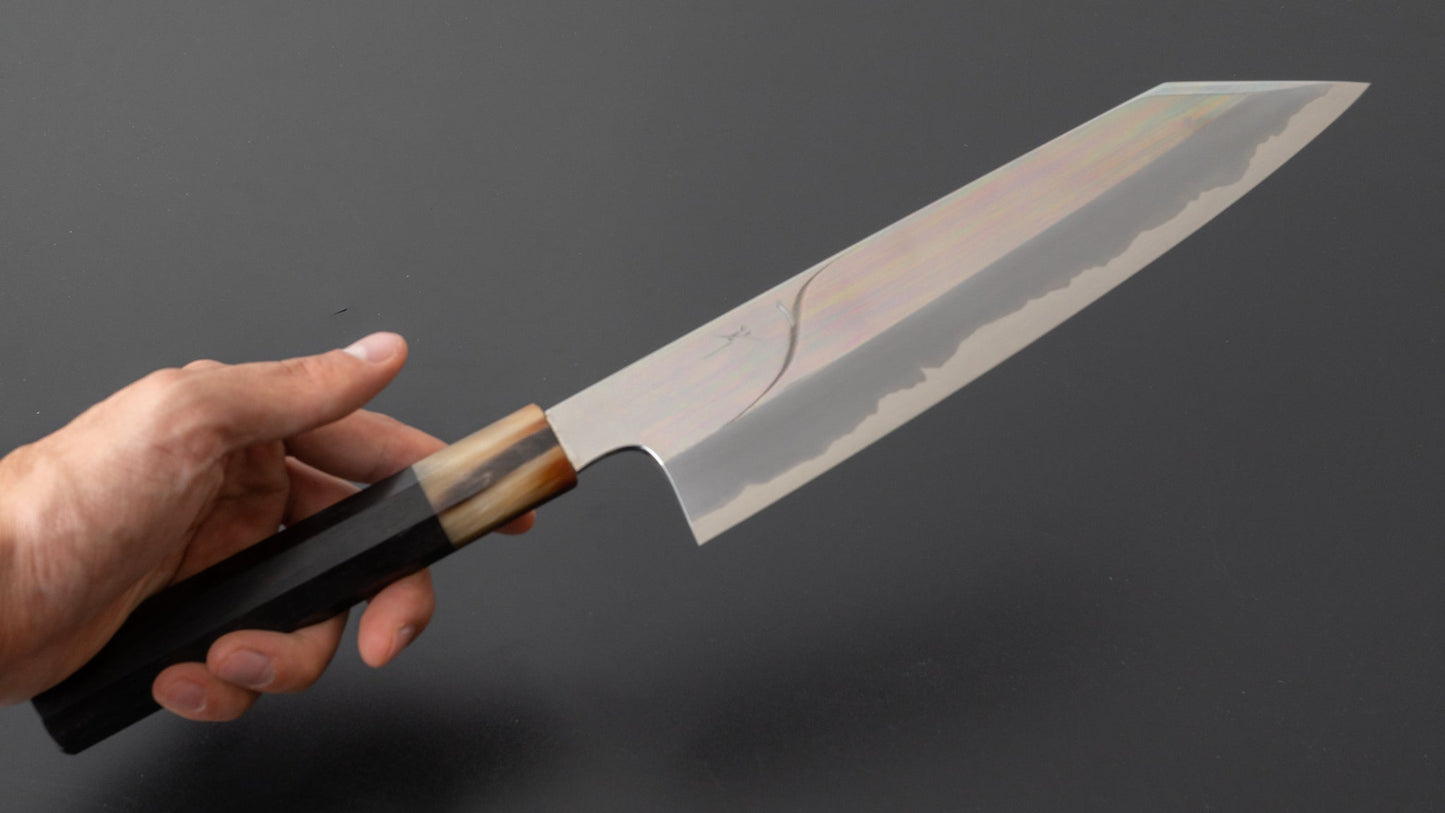 Hitohira Togashi White #1 Stainless Clad Kiritsuke Gyuto 240mm Blackwood Handle (Mirror Polished) - HITOHIRA