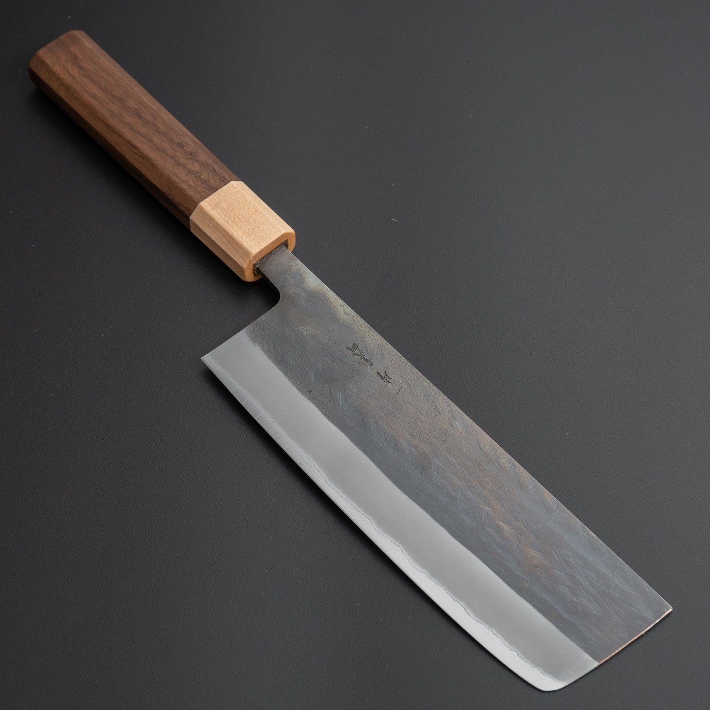 Hitohira TD Blue #2 Stainless Clad Kurouchi Nakiri 165mm Walnut Handle - HITOHIRA