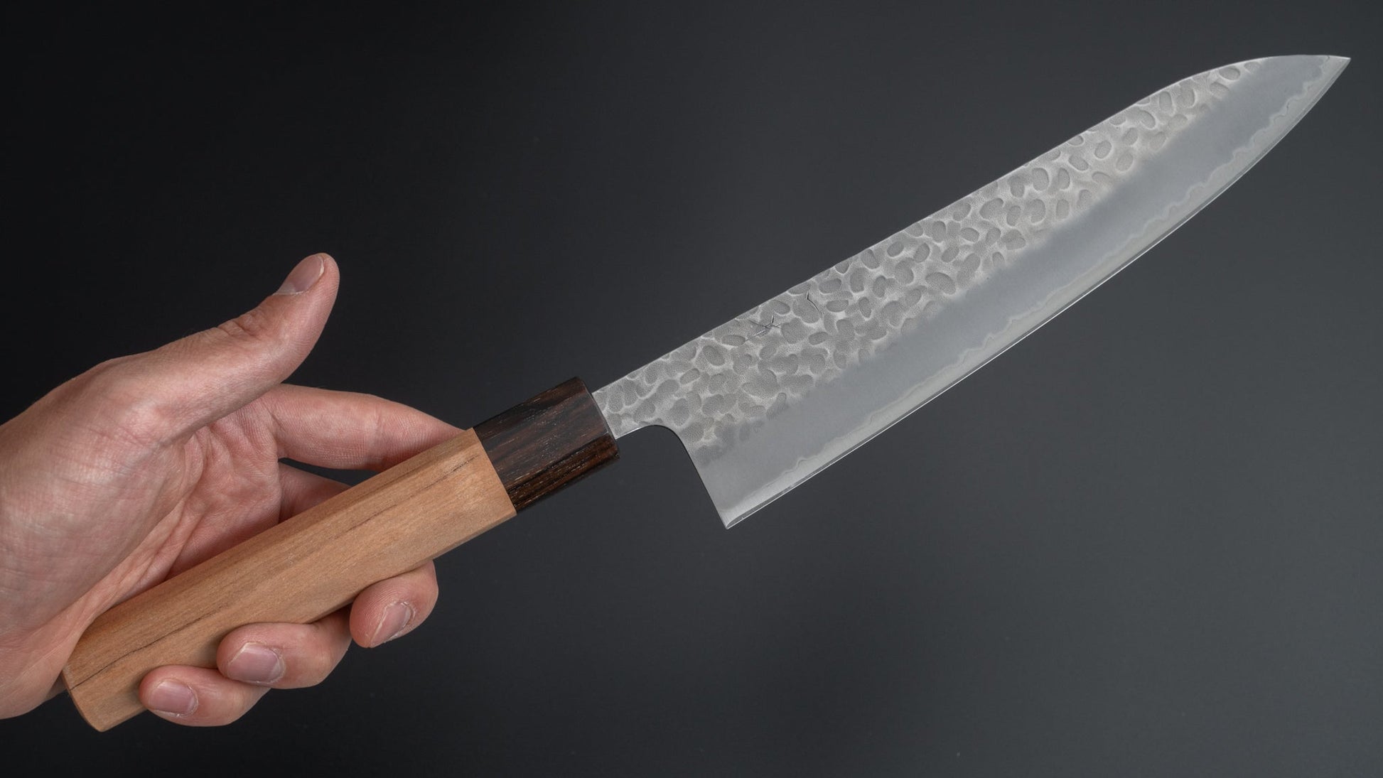 Hitohira Futana SB Migaki Tsuchime Gyuto 210mm Cherry Wood Handle - HITOHIRA