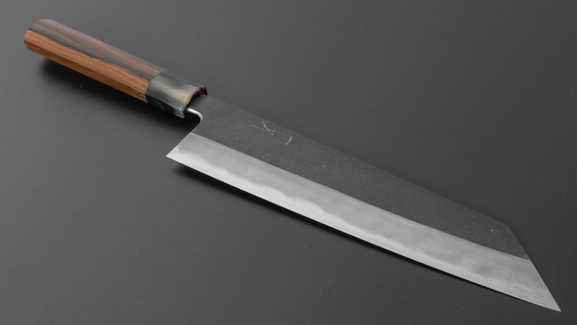 Hitohira Tanaka Kyuzo Blue #1 Kurouchi Kiritsuke Gyuto 240mm Ziricote Handle (Extra Height) - HITOHIRA