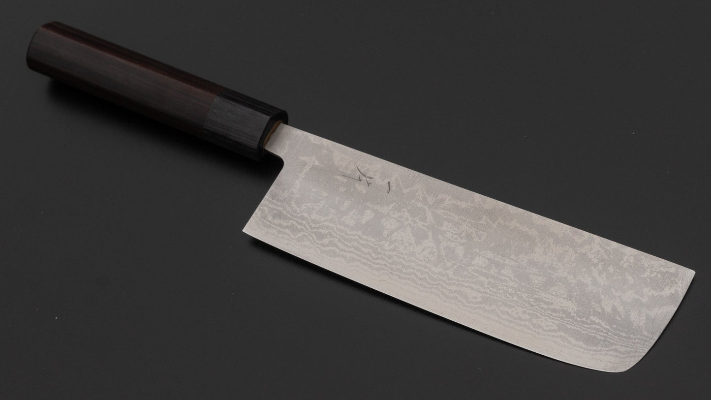 Hitohira Setsu Forged VG-10 Damascus Nakiri 165mm Rosewood Handle | HITOHIRA