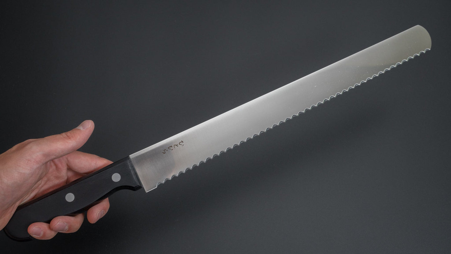 Hitohira Hiragana Bread Knife 330mm Pakka Handle (Wide) - HITOHIRA
